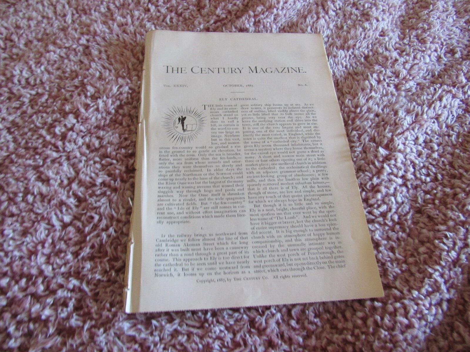 Antique Article-Illustrated-Ely Church Cathedral England-1887-1880’s-Outlook