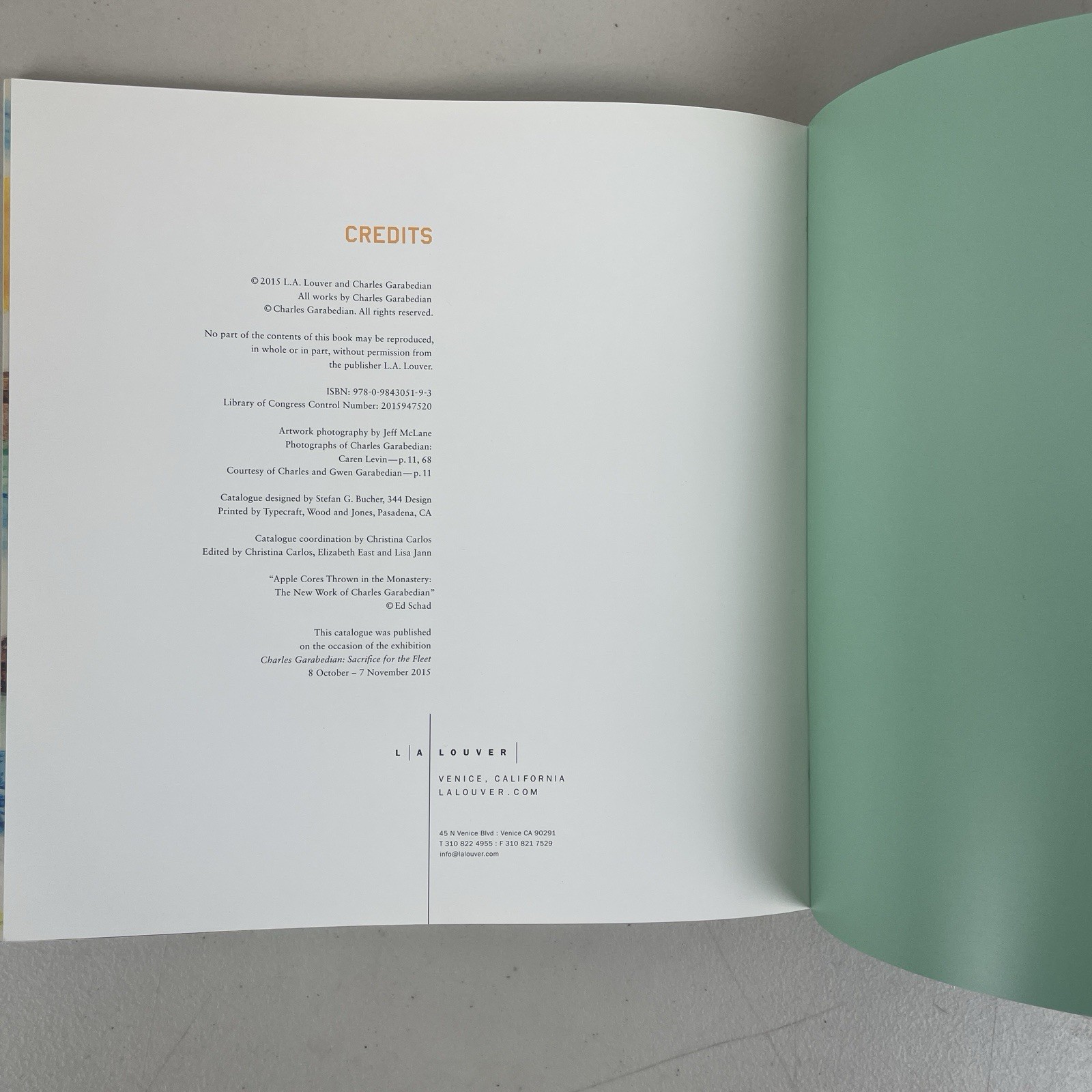 Charles Garabedian Sacrifice for the Fleet LA Louver 2015 Contemporary Art