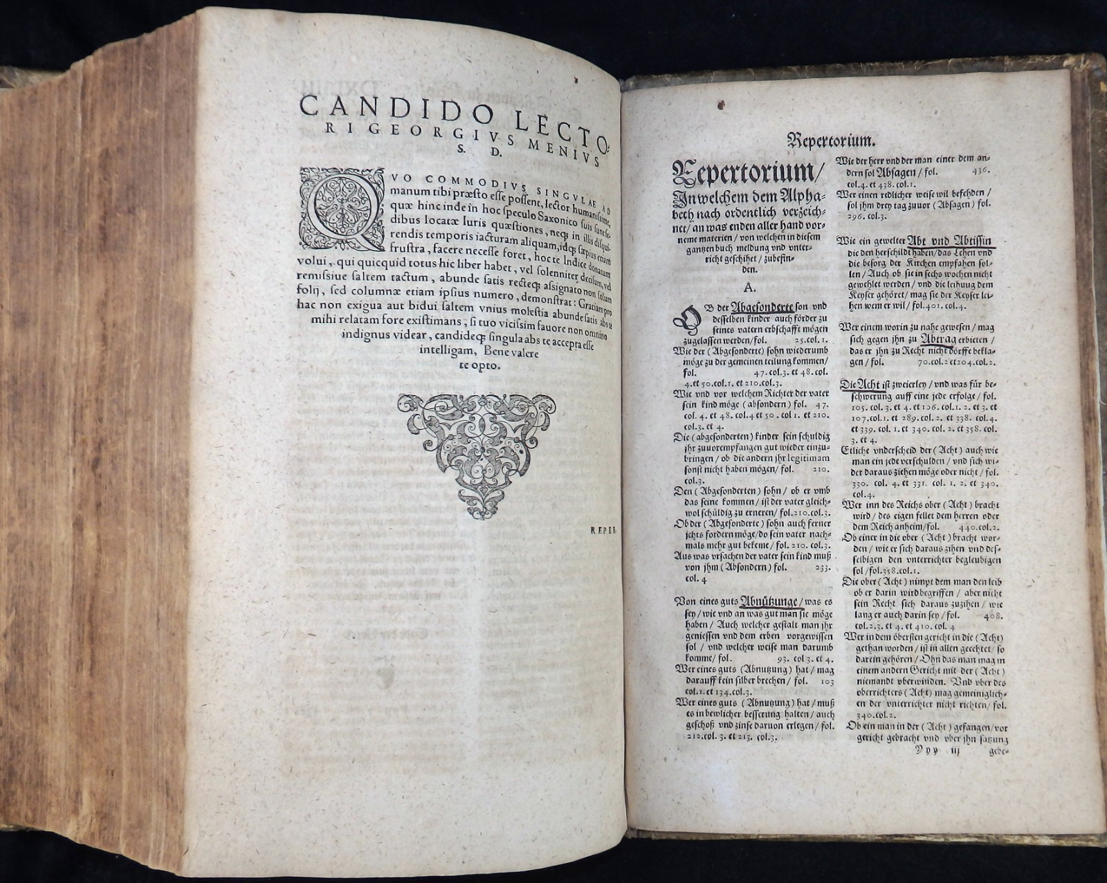 RIGHT SACHSENSPIEGEL TORGAU SINTENSIS REPGOW MASTER COVER WITTENBERG 1595