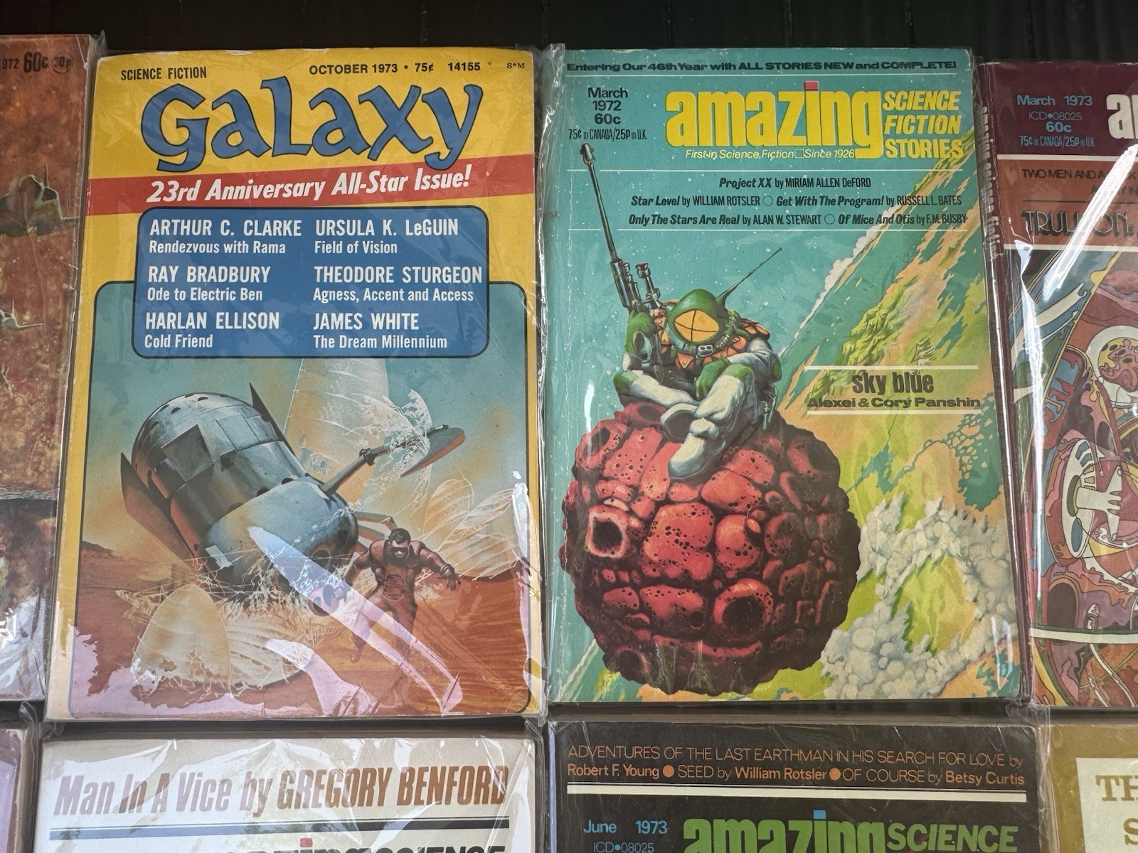 10 LOT : 1970s Science Fiction Magazines THRILLING AMAZING SCI FI ANALOG & More
