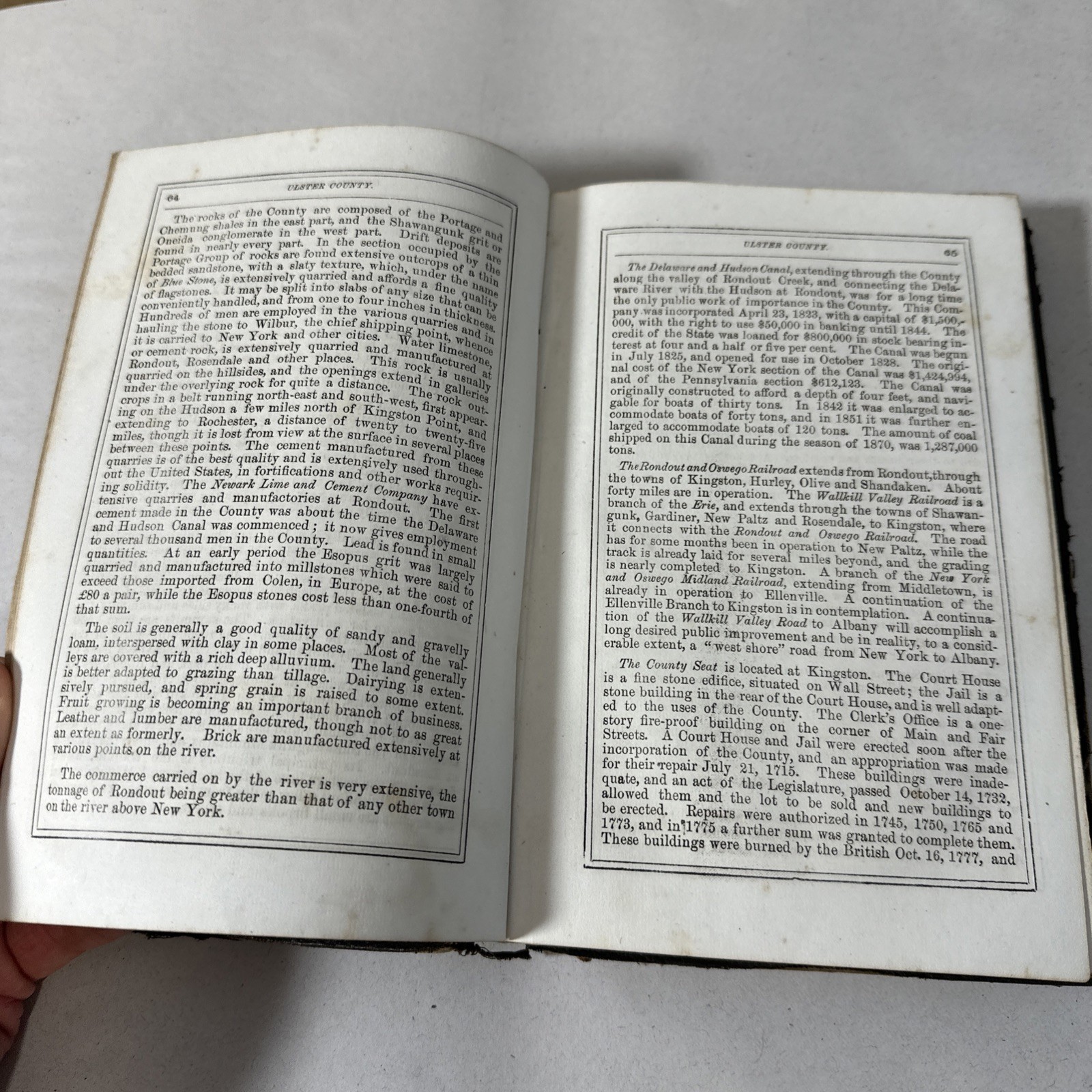 Gazetteer Business Directory Ulster County New York 1871 First Edition Book Map