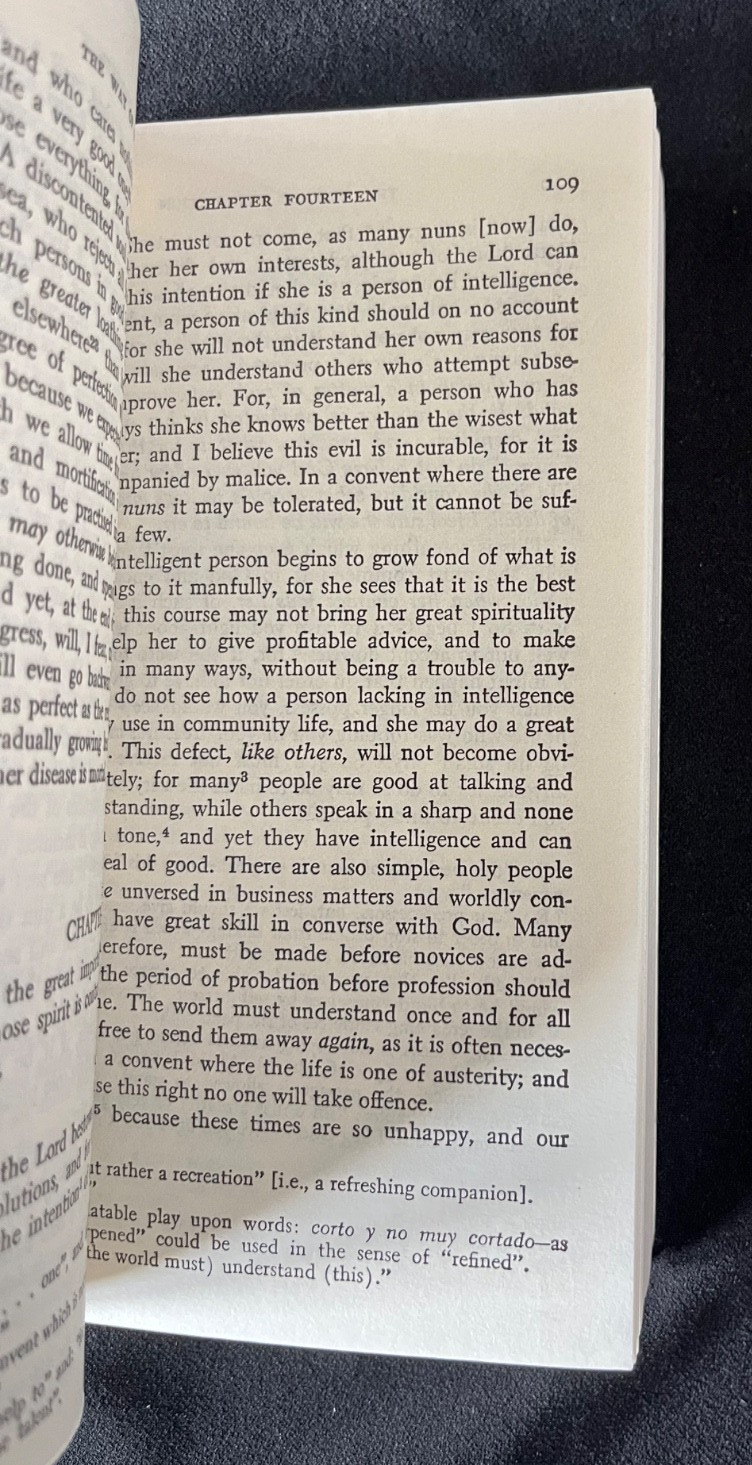 The Way of Perfection – St Teresa of Avila (Paperback Book, 1964) Classic ENG.