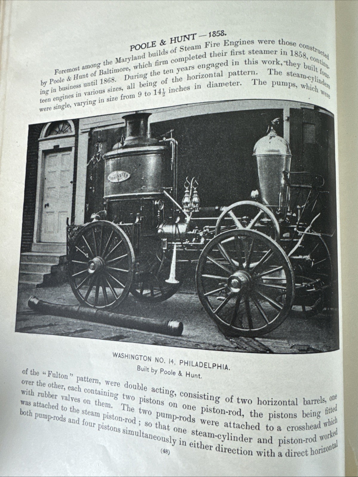ANTIQUE 1896 HISTORY OF THE AMERICAN STEAM FIRE ENGINE BY WILLIAM T KING 1ST ED￼