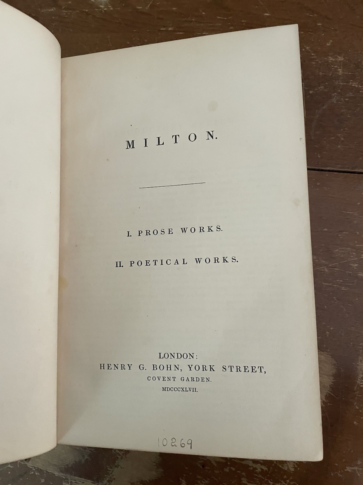the Prose Works of John Milton 1847
