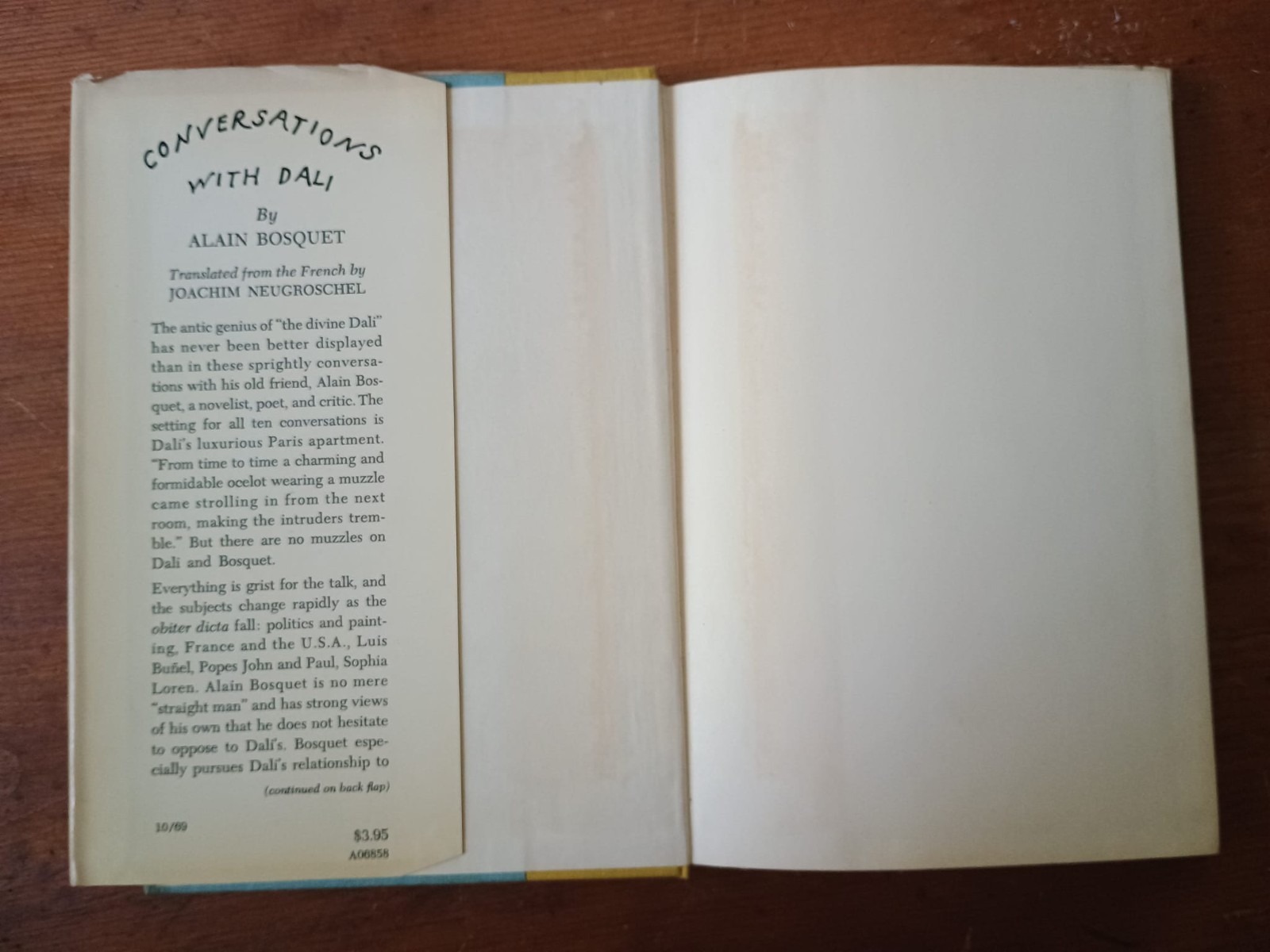Conversations with Dali Alain Bosquet First Edition HC with Dust Jacket 1969