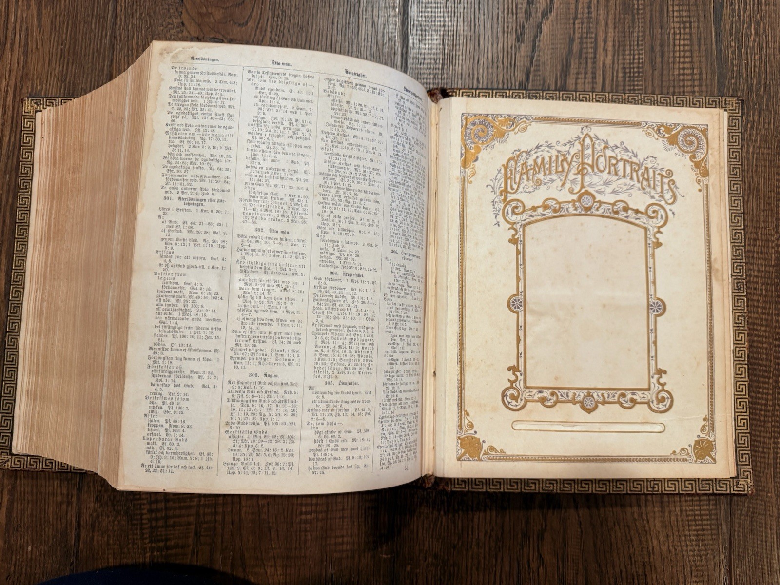 Antique Swedish Family Bible Gustave Dore Illustrated Family Records -1890