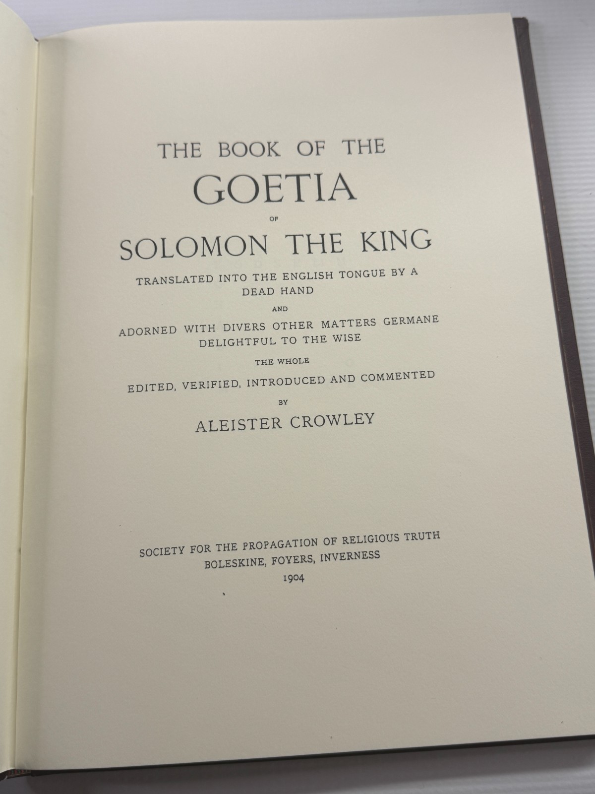 Hell Fire Club Goetia of Solomon the King Aleister Crowley Hardcover Rare