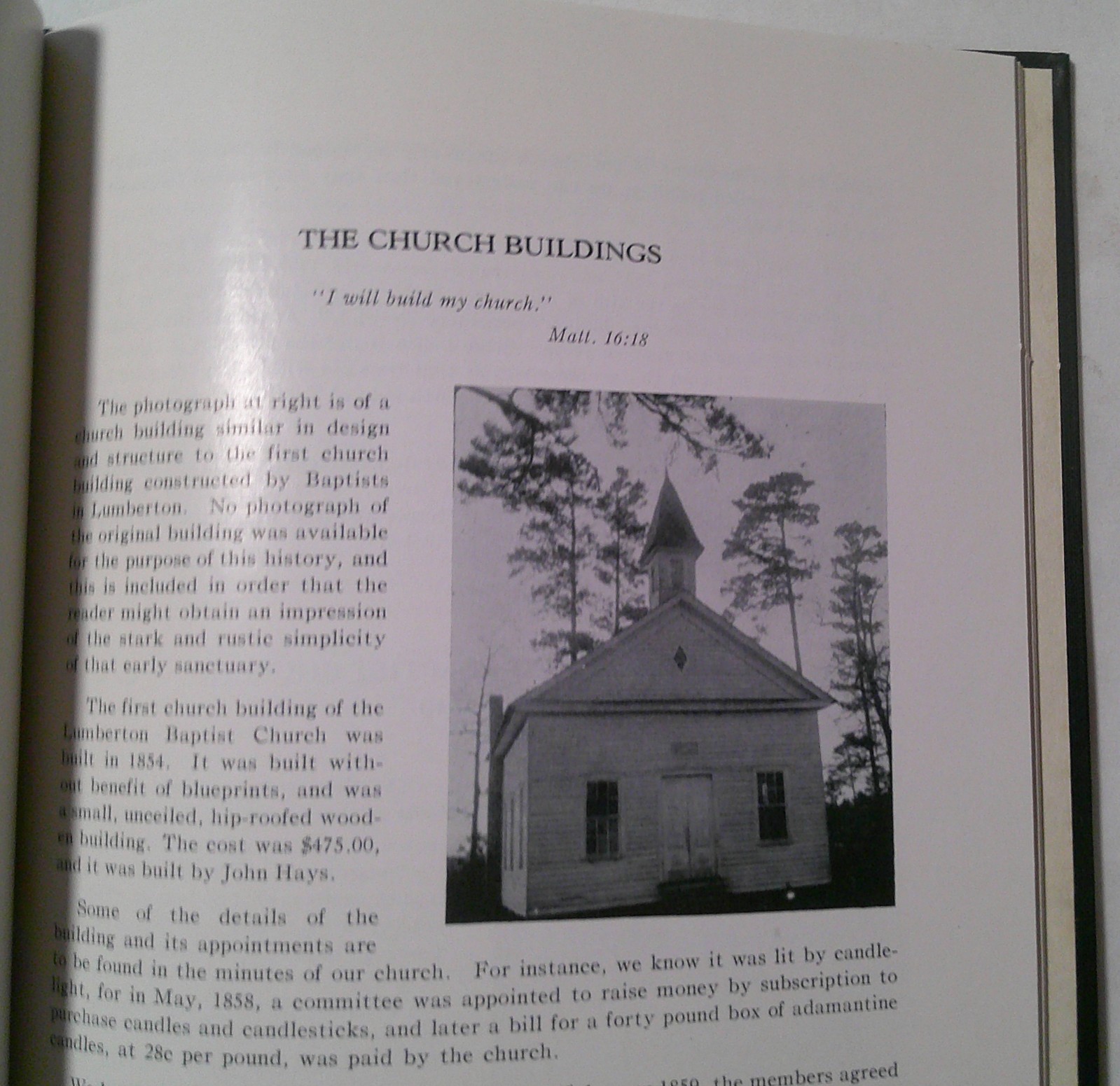 First Baptist Church Lumberton North Carolina 1855-1955 Religion Christianity