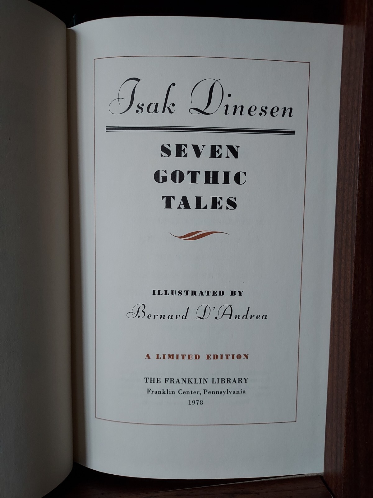 Franklin Library Seven Gothic Tales FINE Isak Dinesen Leather Classic Stories