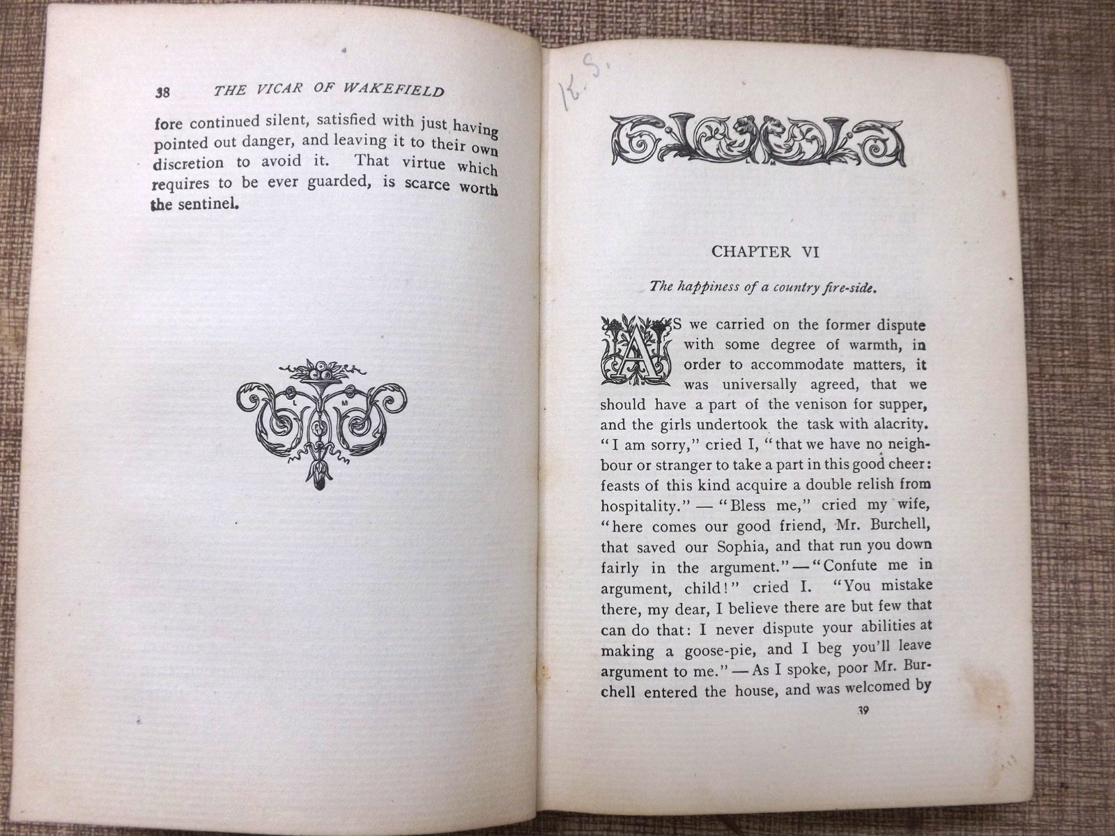 VINTAGE 1902 THE VICAR OF WAKEFIELD GOLDSMITH HB 158 Pages 6.5″ x 4.5″