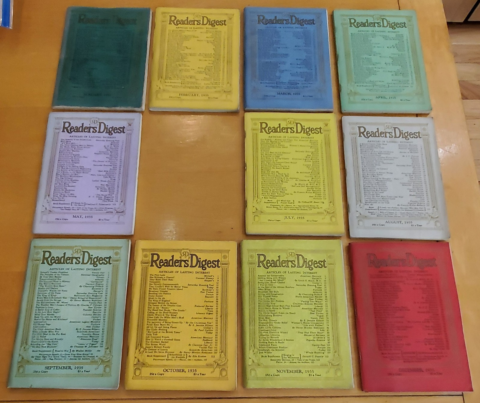 Lot of 11 – 1935 Reader’s Digests 11 Months, Missing June FREE Shipping
