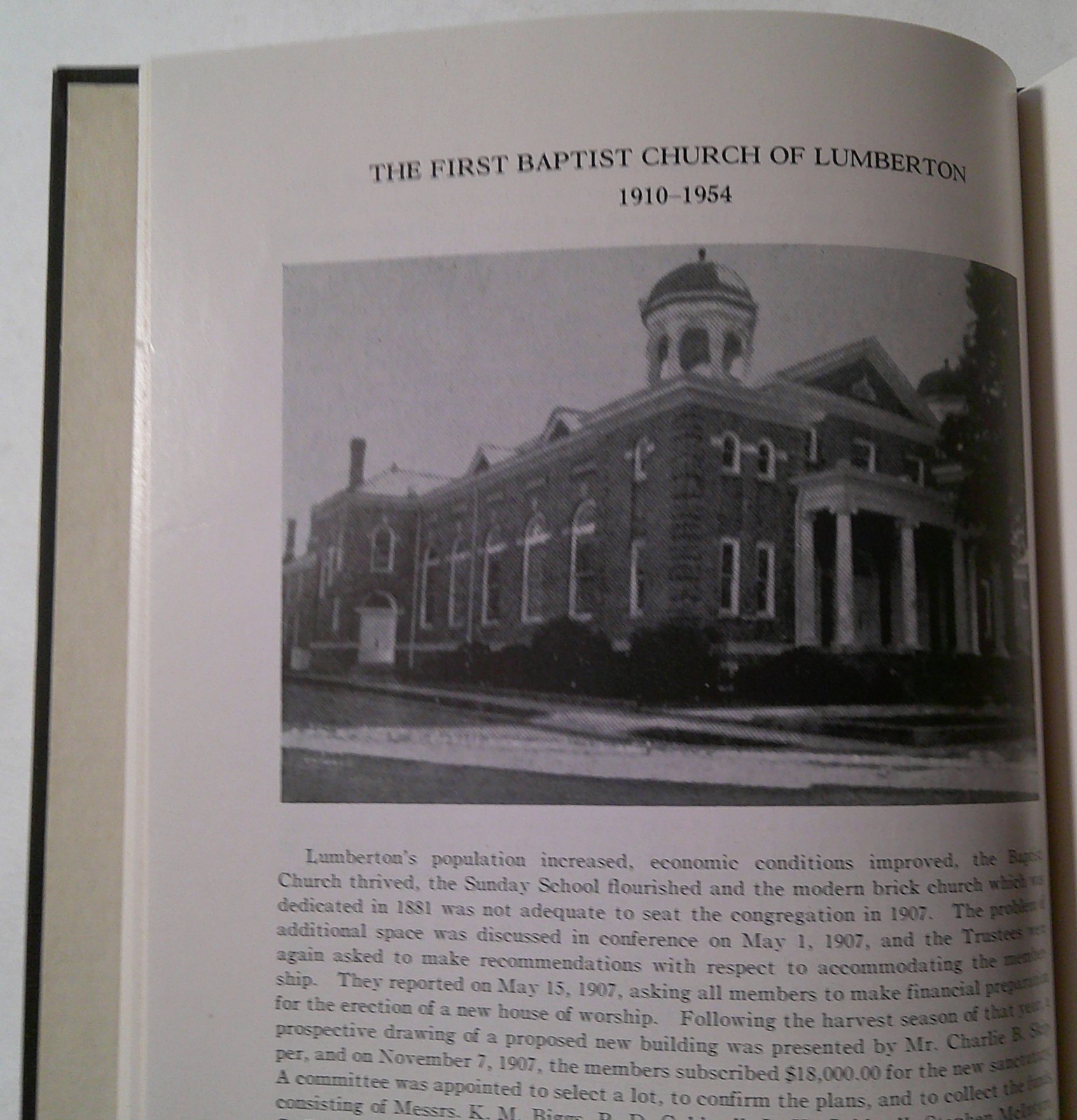 First Baptist Church Lumberton North Carolina 1855-1955 Religion Christianity