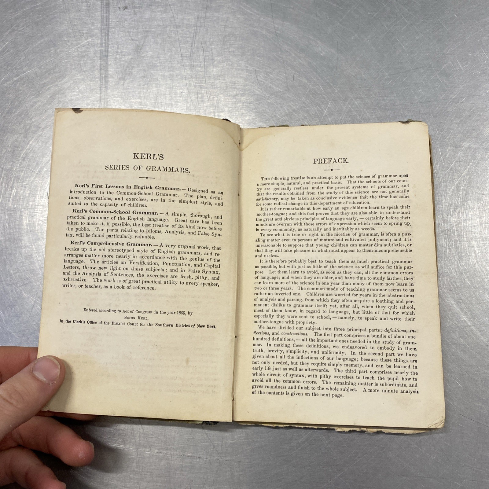 Book 1868 Kerl’s First Lessons in English Grammar. hc 168p. 4.5″ x 6.5″