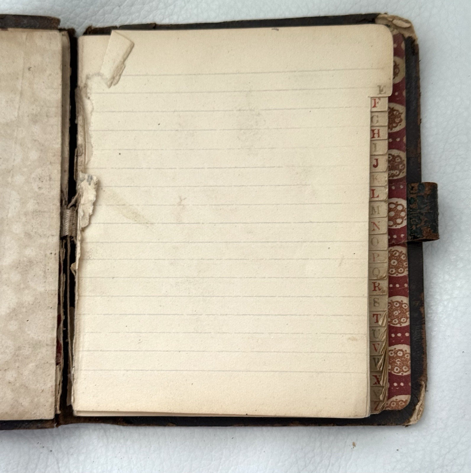 Vtg ?Antique??ADDRESS BOOK Tooled Leather Embossed Choir Children Book A123-READ