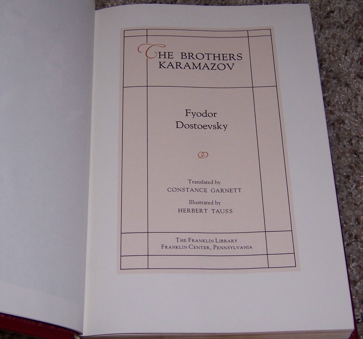 Franklin Library THE BROTHERS KARAMAZOV Fyodor Dostoevsky trans. Garnett & Tauss