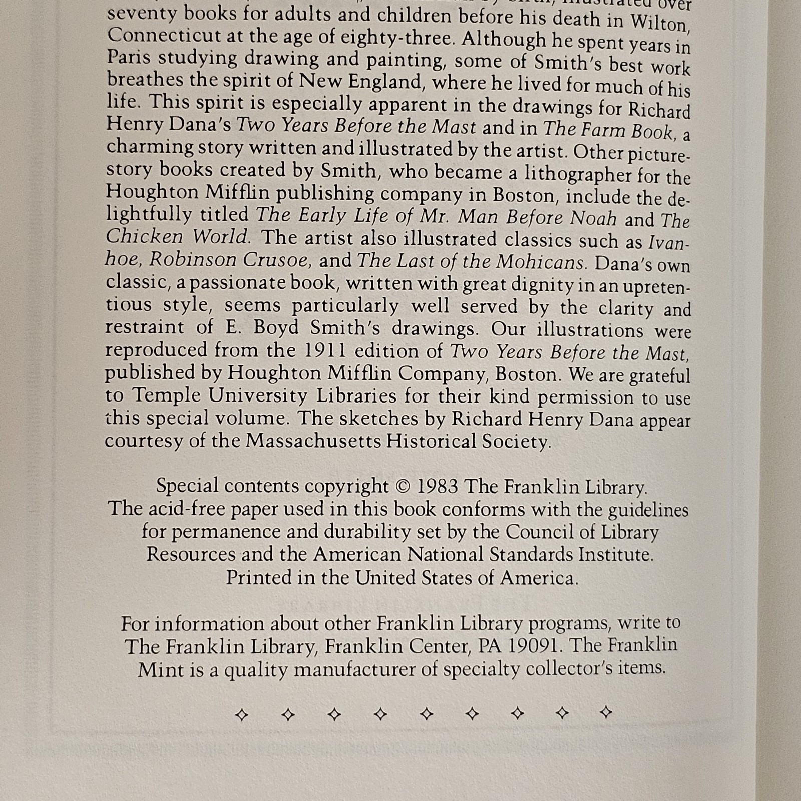 Two Years Before The Mast Richard Henry Dana Franklin Library 1983