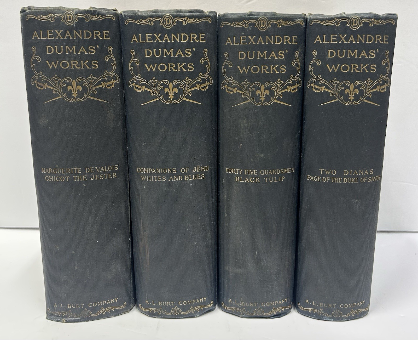 Antique The Works Of Alexandre Dumas A.L. Burt Company Standard Edition 4 Volume