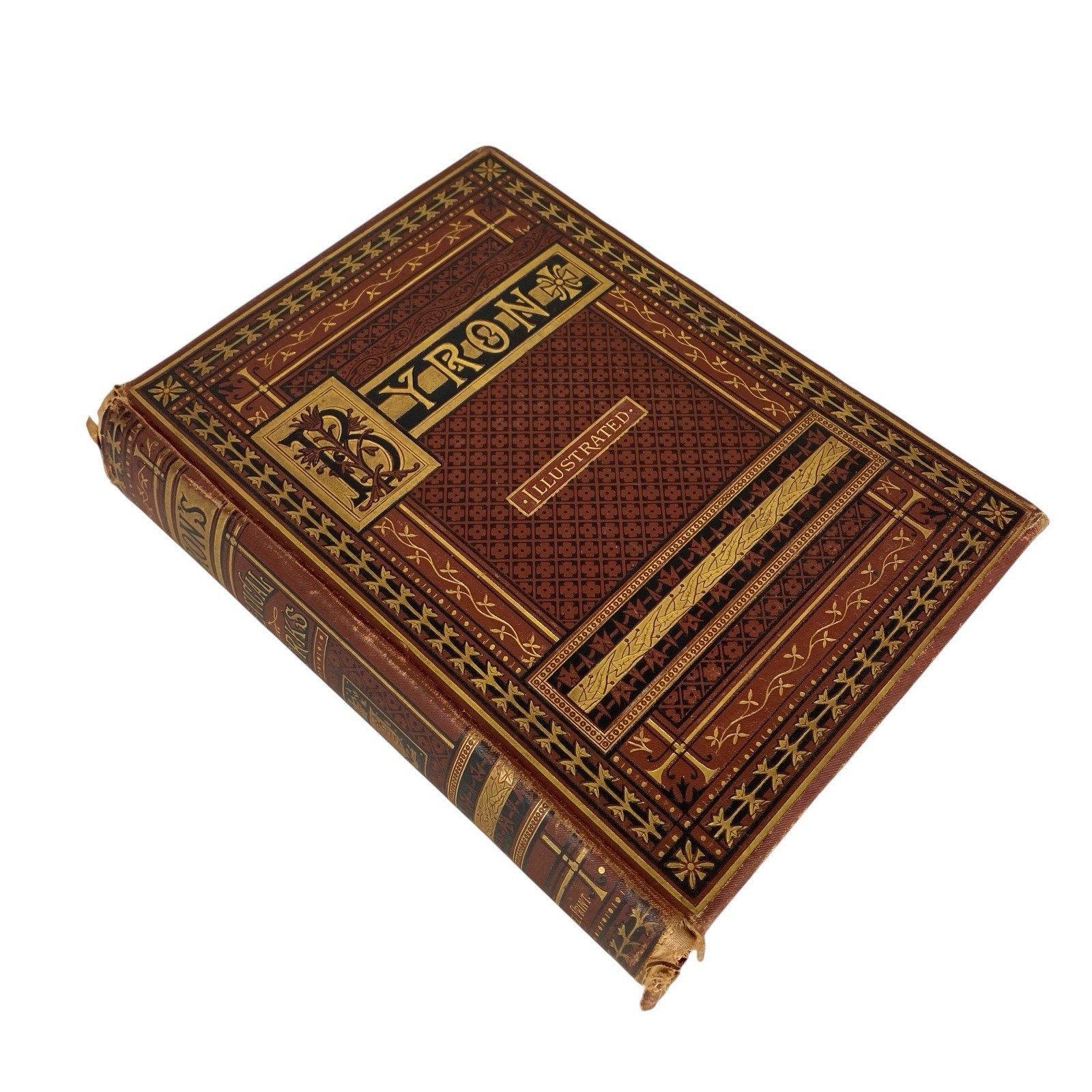 Antique Byron Illustrated Poetical Works 1879 Arundel Printing Gilt Poems Dramas