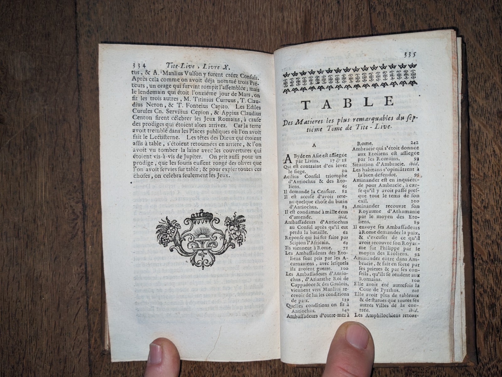 antique book – Du Ryer – Les décades de Tite-Live T 7 – 1722