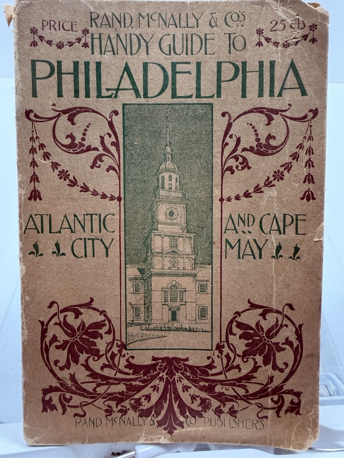 1898 Rand McNally Handy Guide Philadelphia Atlantic City Cape May 3rd Ed Ads