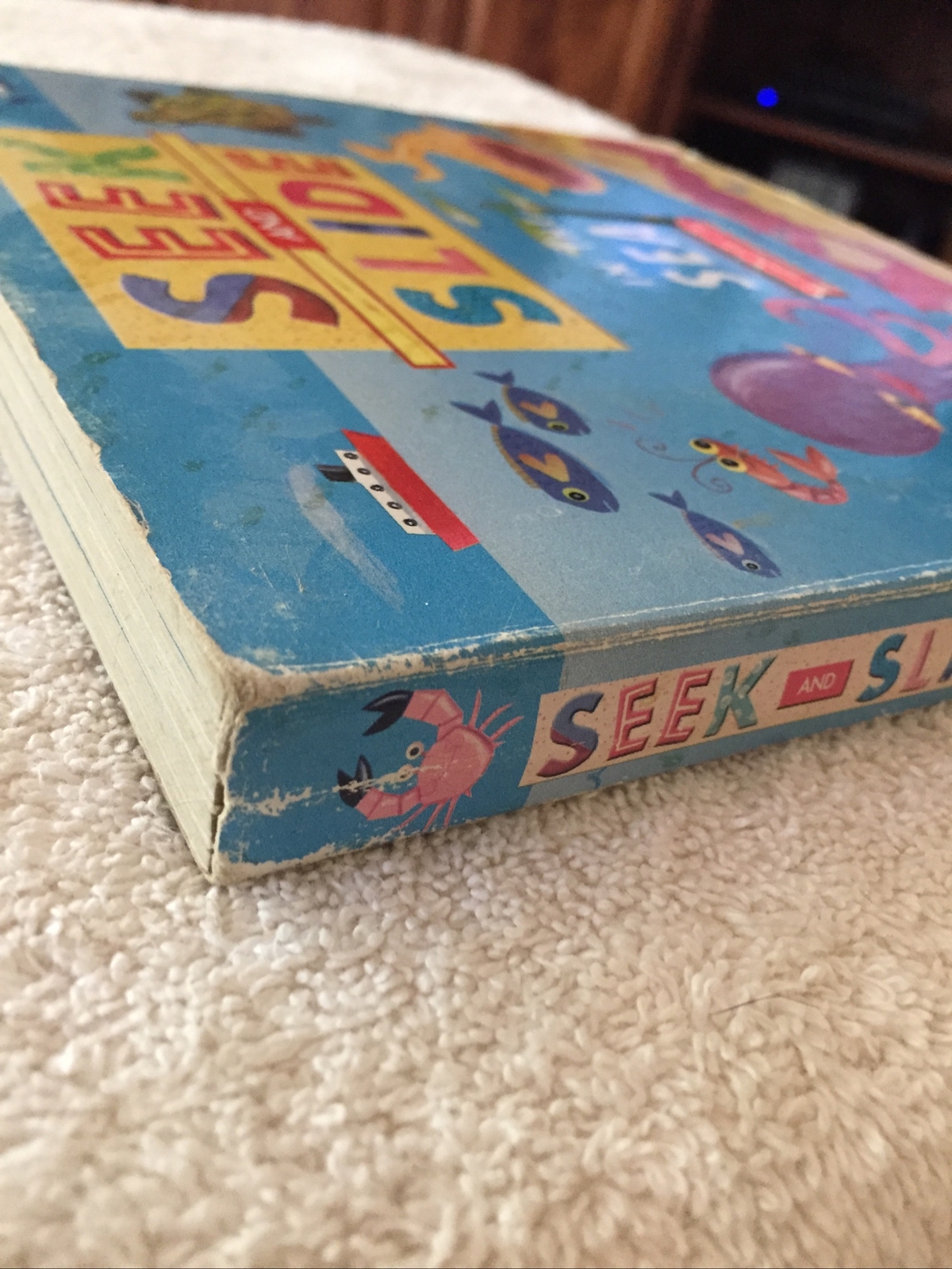 Rare Vintage Board Book In the Sea (Seek and Slide Series)