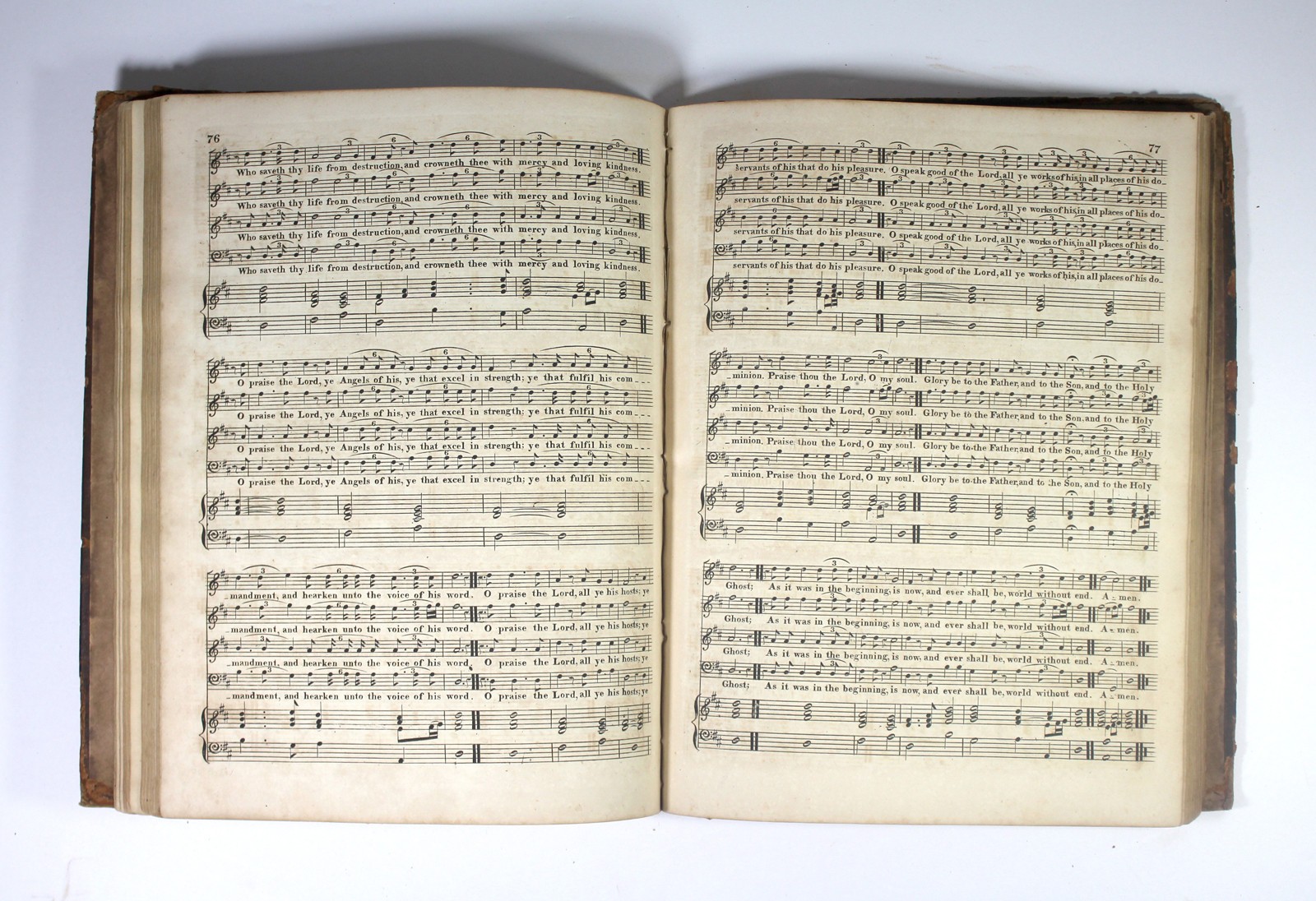 Antique Leather Song Book 1823 PSALMS HYMNS PROTESTANT EPISCOPAL CHURCH Music