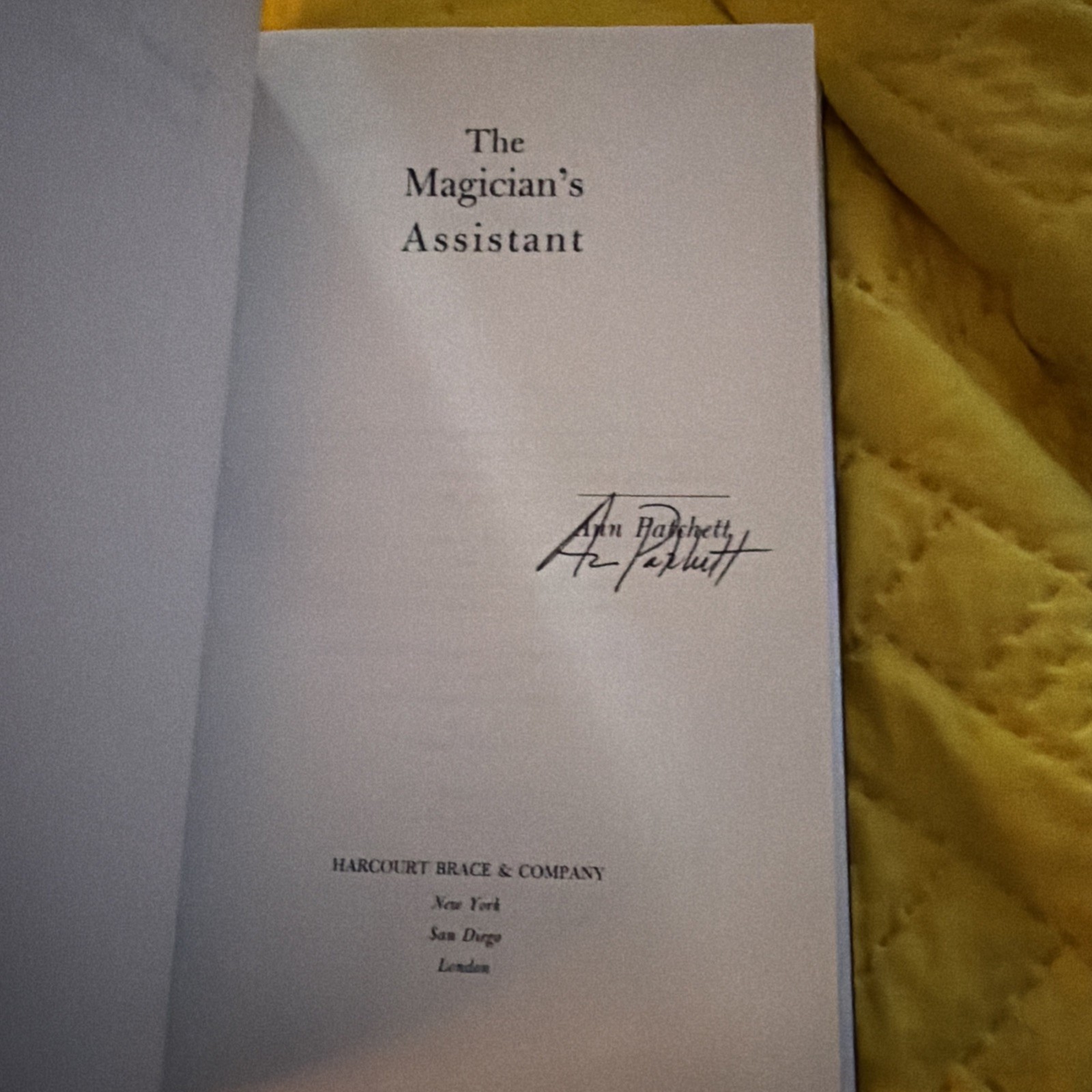 THE MAGICIANS ASSISTANT UNREAD SIGNED Ann Patchett (1997 HC) True First Printing