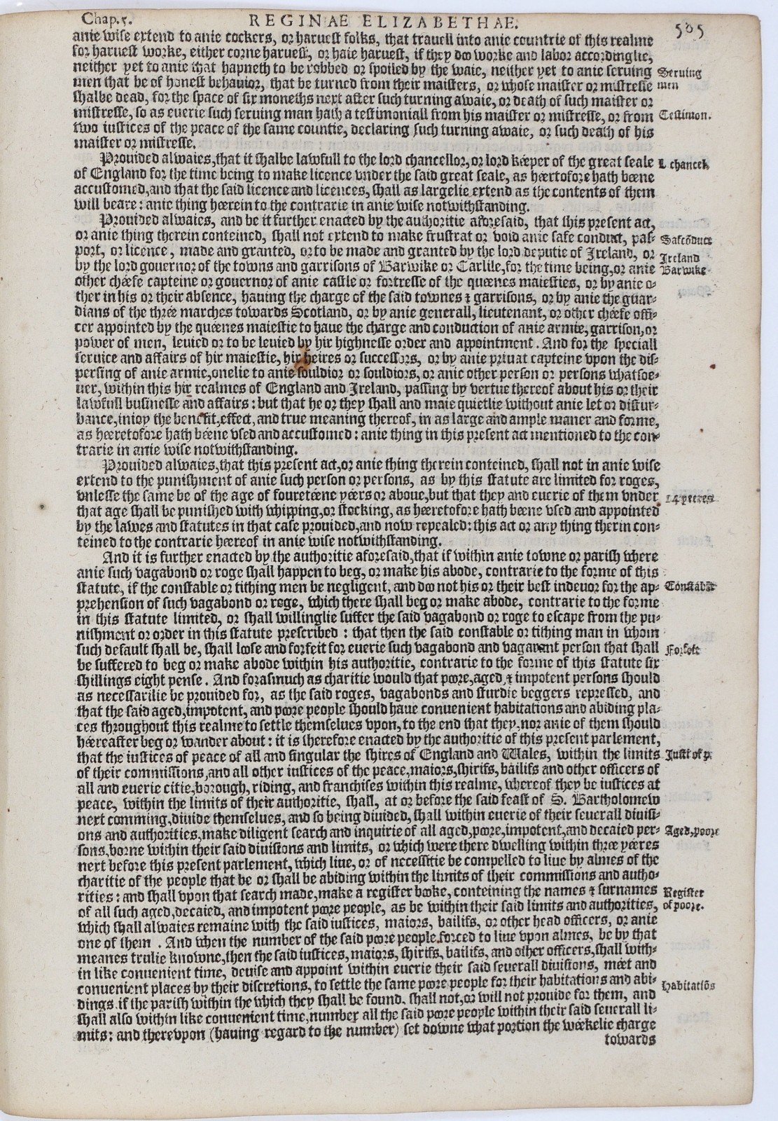 Whipped Burnt with Hot Iron Rogues Vagabonds Felony 1587 Grafton Statute