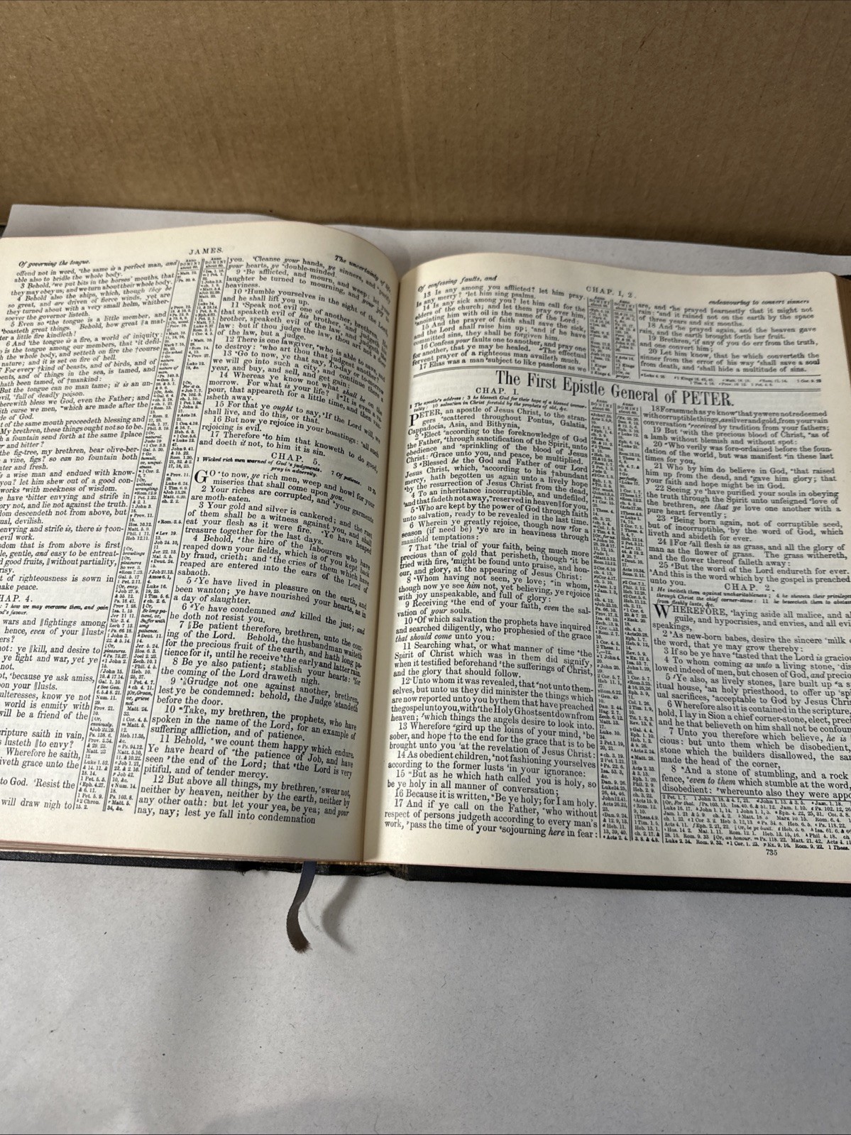 Vintage 1951 Blue Ribbon New Standard Reference Bible Hertel Red Letter Edition
