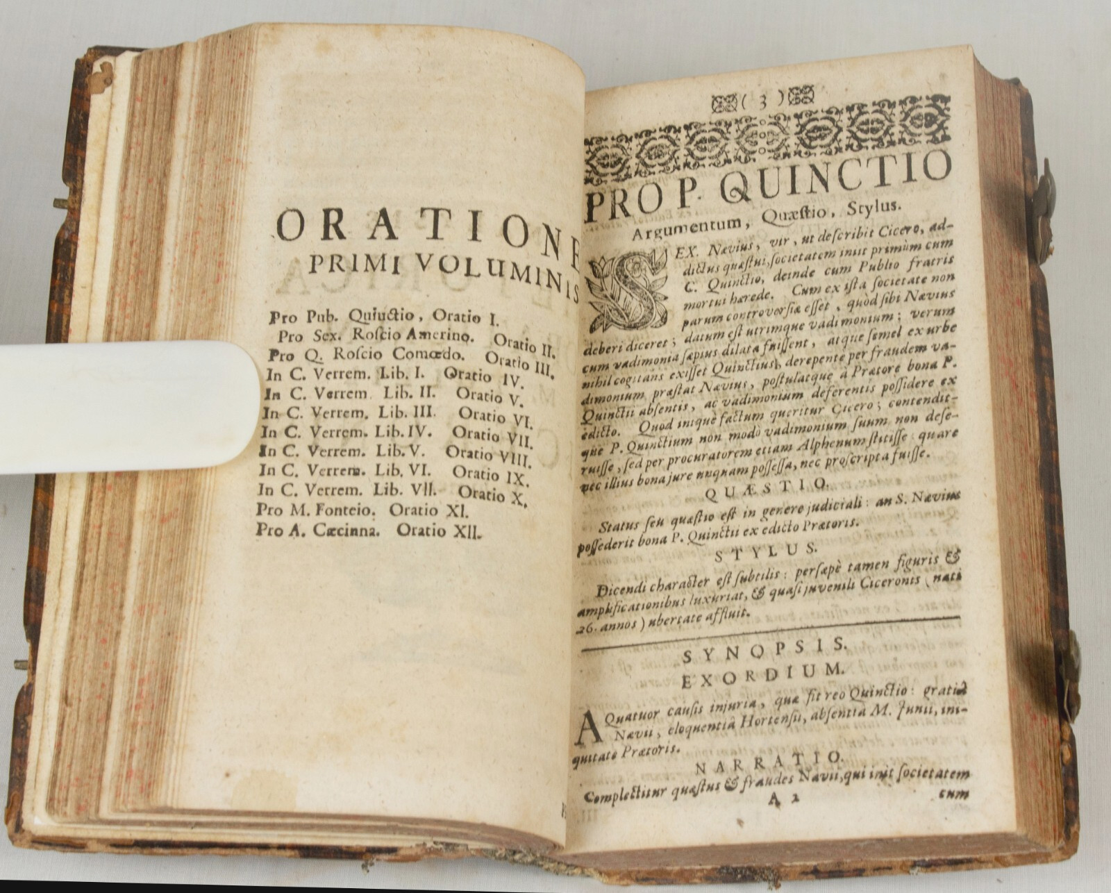 MONASTIC binding 1738 – art of oration and rhetoric – CICERO – Ampleforth Abbey