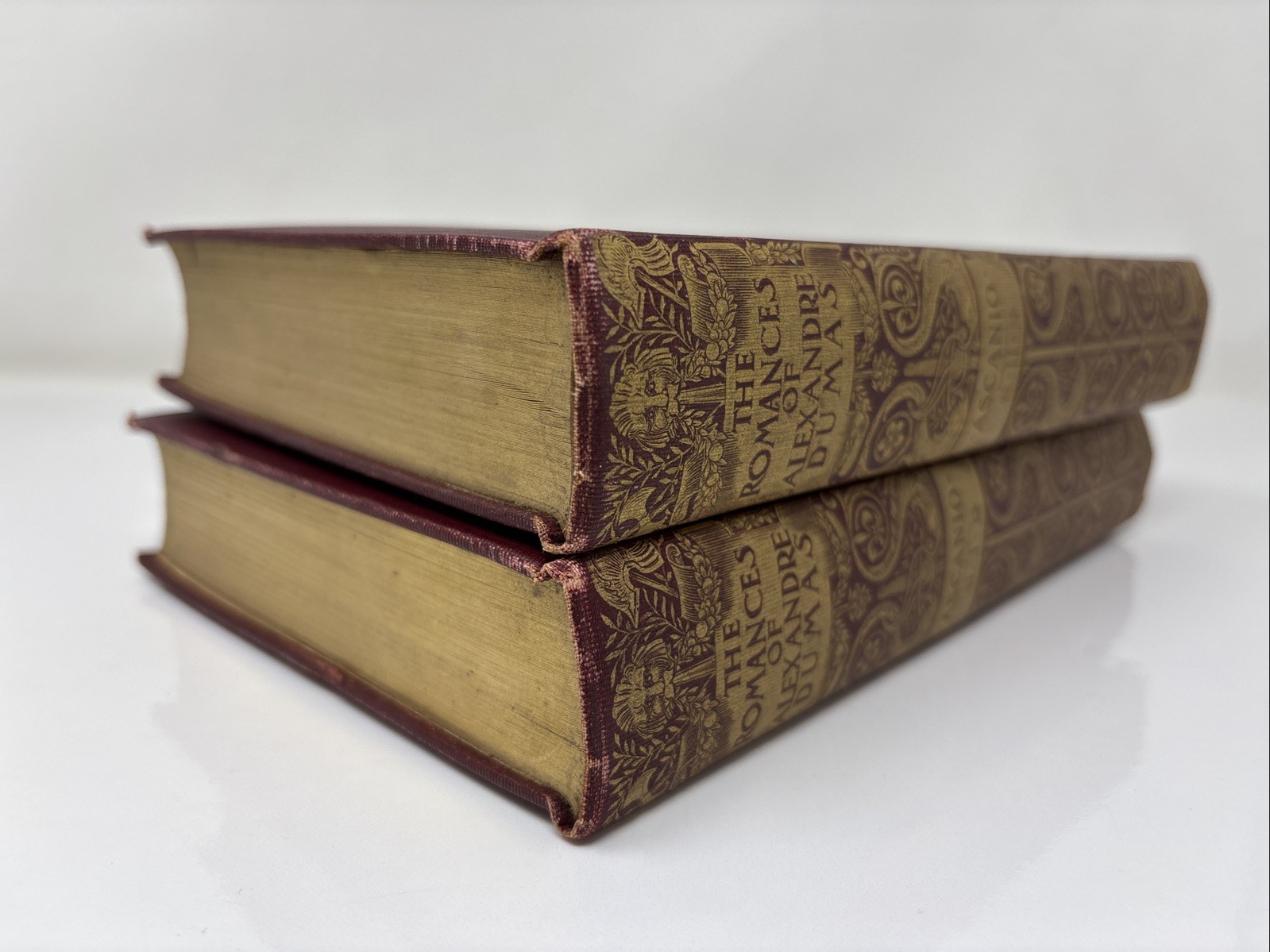 1903 Alexandre Dumas Ascanio Vol I & II Antique Decorative Hardcover Set