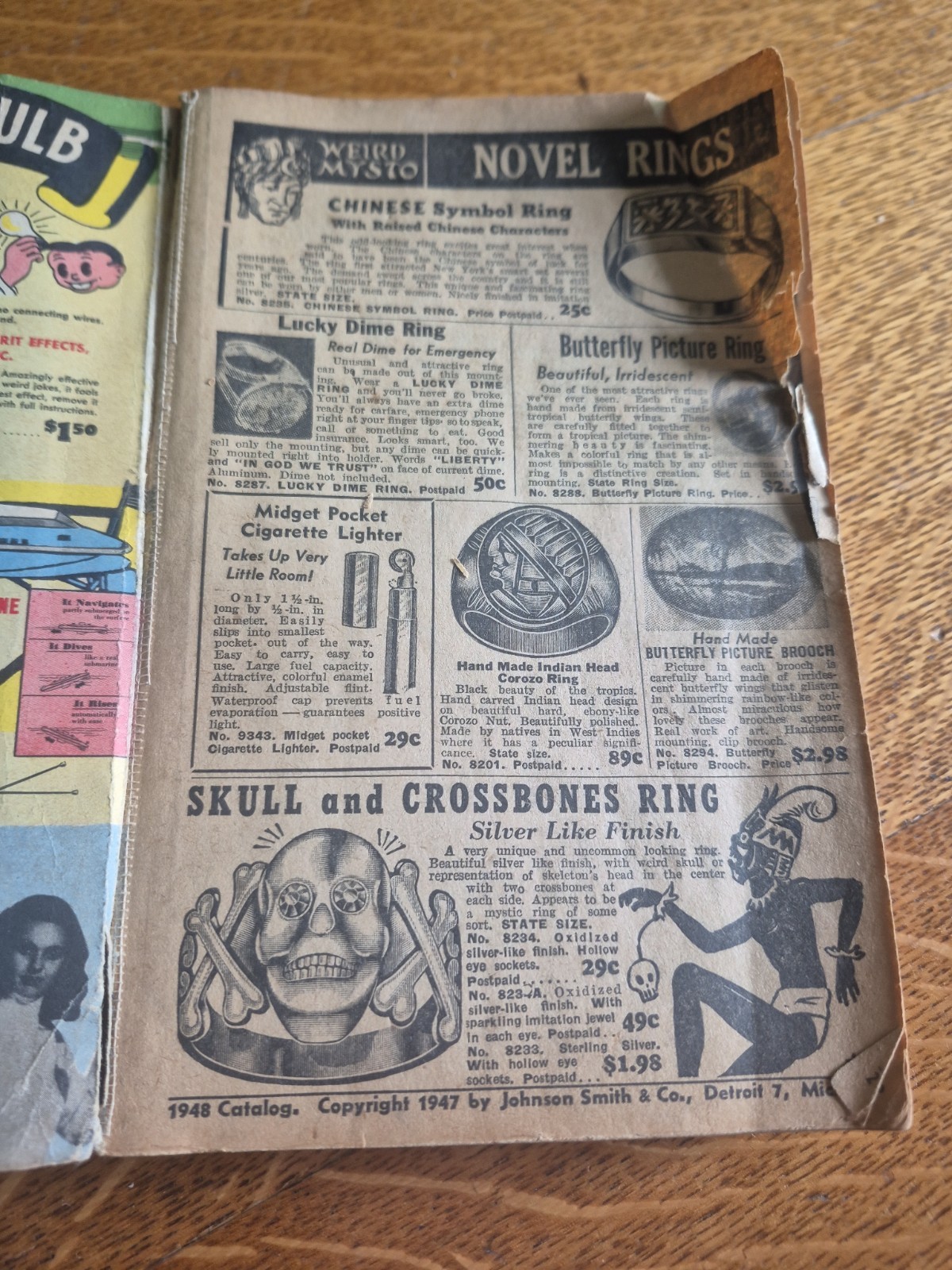 Vtg 1948 Johnson Smith Novelties Catalog 472 Detroit Mich Puzzles Hobbies Magic
