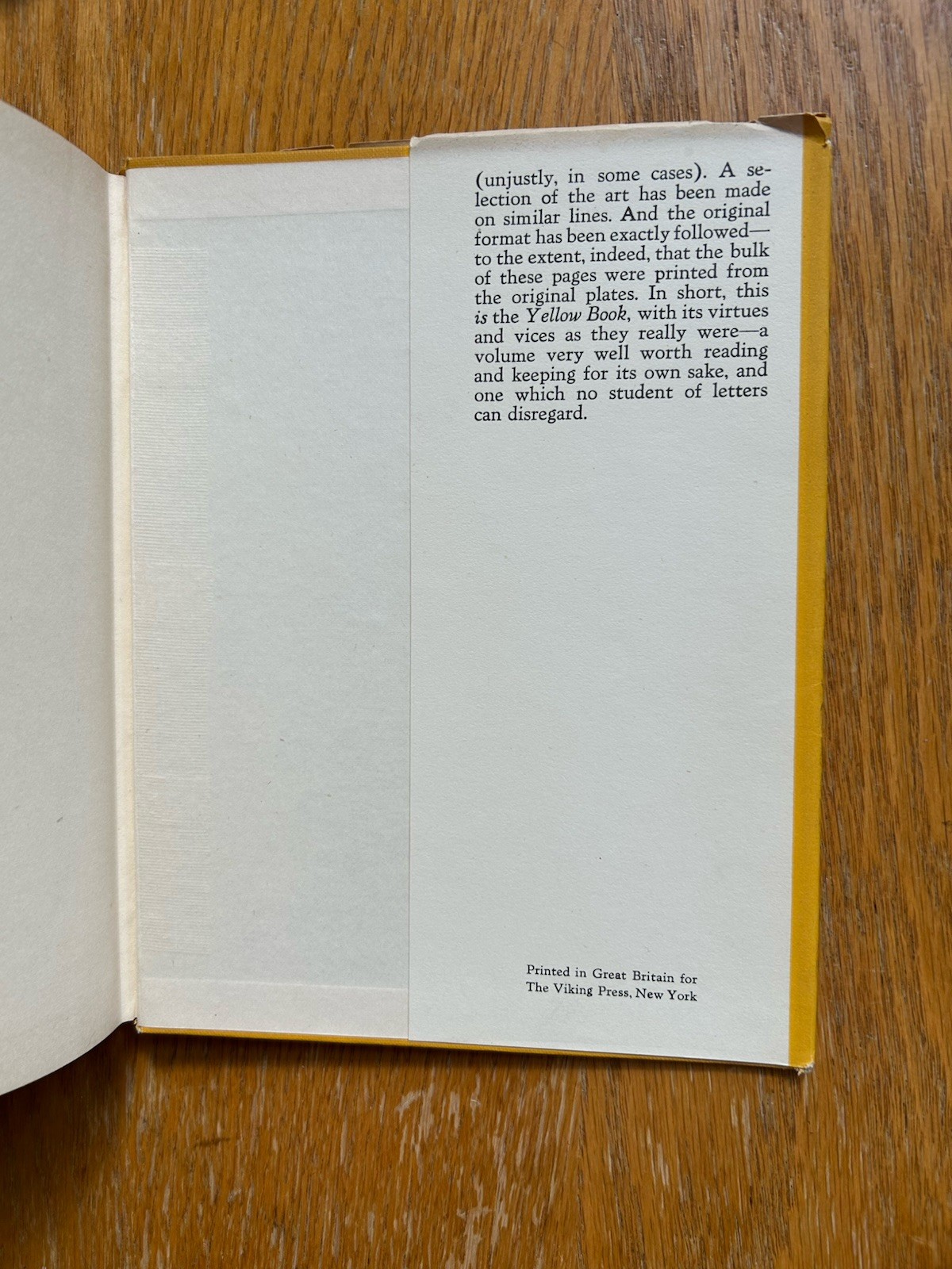 The Yellow Book a Selection Henry James Kenneth Grahame Norman Denny 1950 HC/DJ