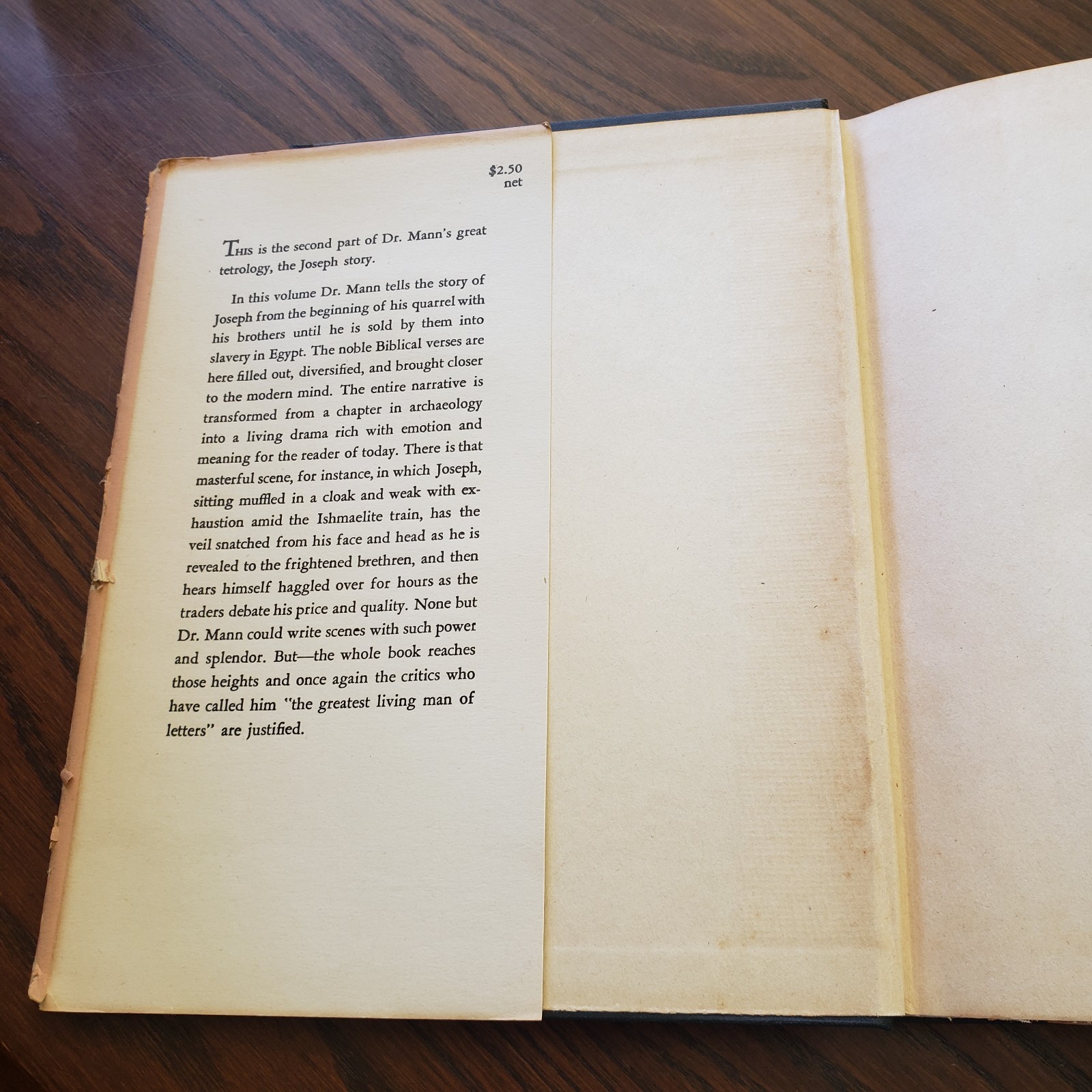 Young Joseph Thomas Mann 8th Print Published 1945