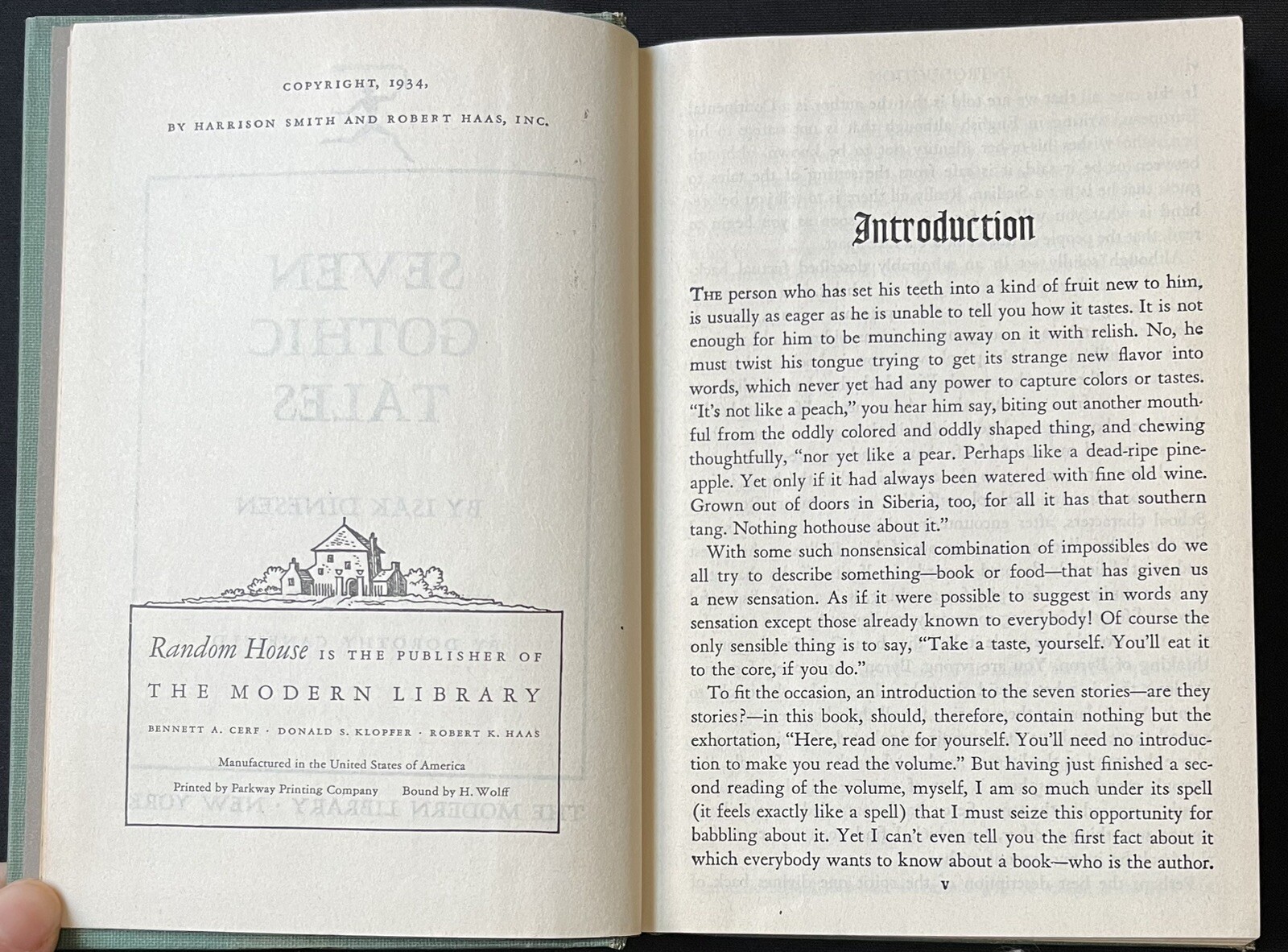 Seven Gothic Tales by Isak Dinesen—1934—Modern Library—Hardcover—Vintage
