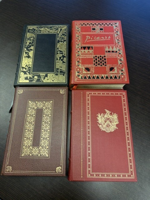 Lot of 4 Franklin Library Leather Books First Ed Michener Buck Picasso