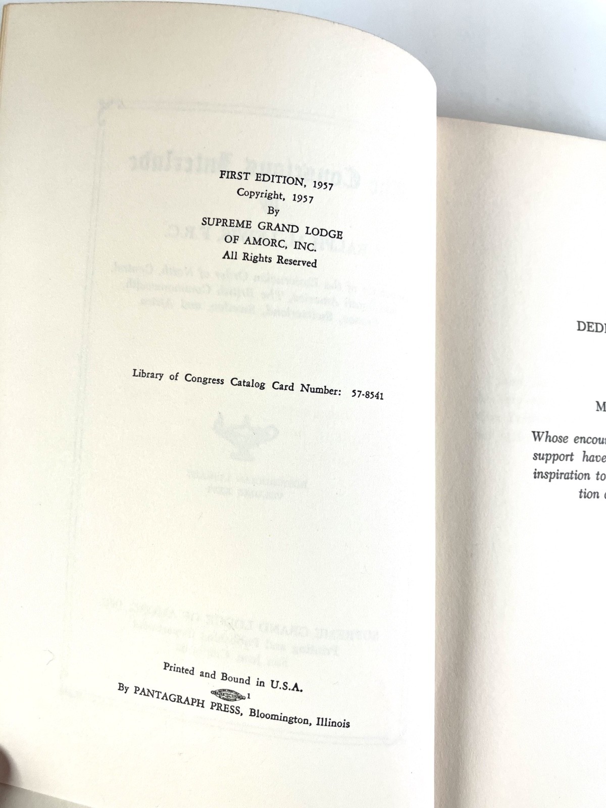 RARE The Conscious Interlude, Ralph M. Lewis 1st Edition 1957 Signed Rosicrucian