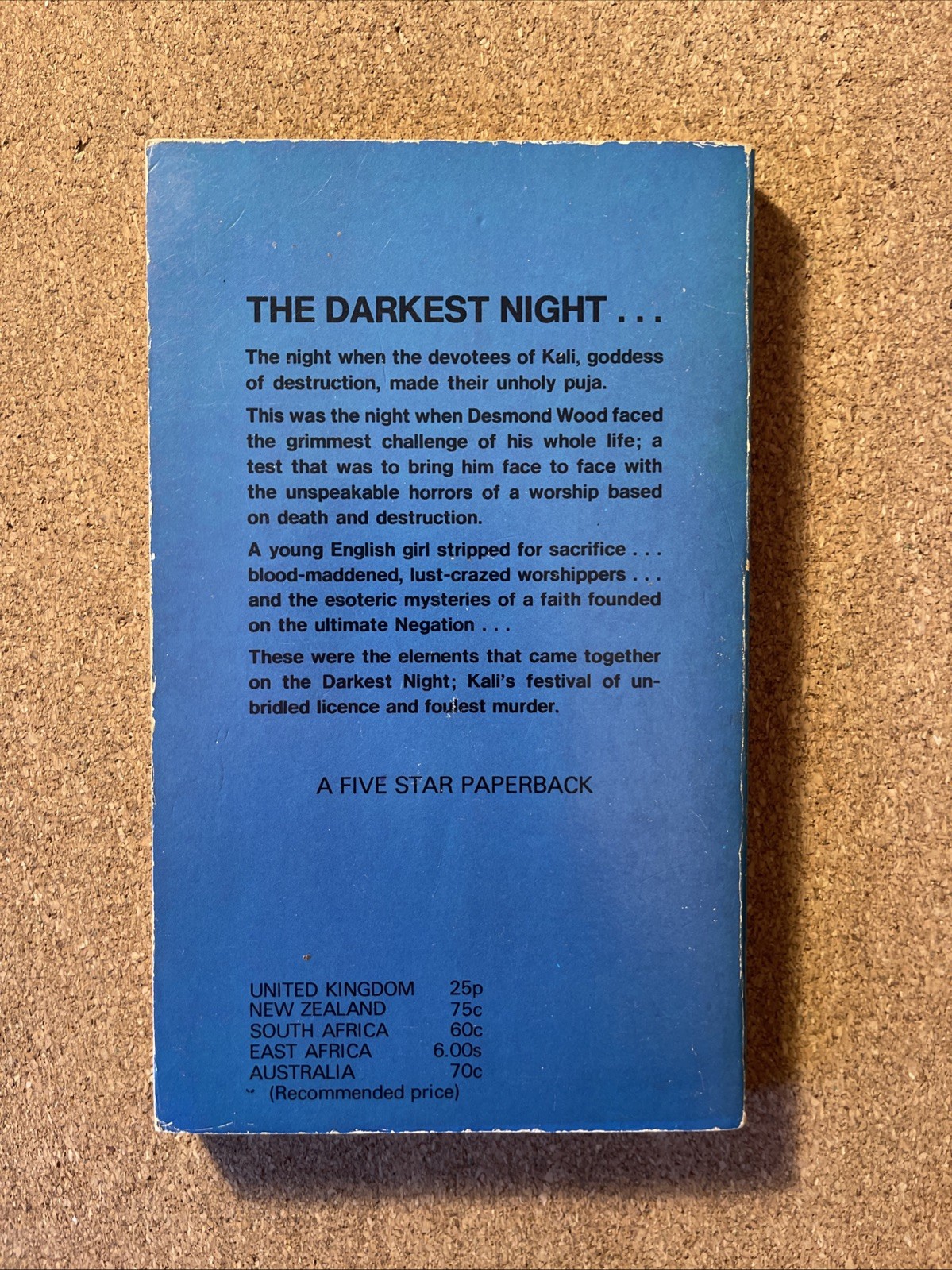 The Darkest Night By Peter Saxon G to VG, UK Paperback 1976
