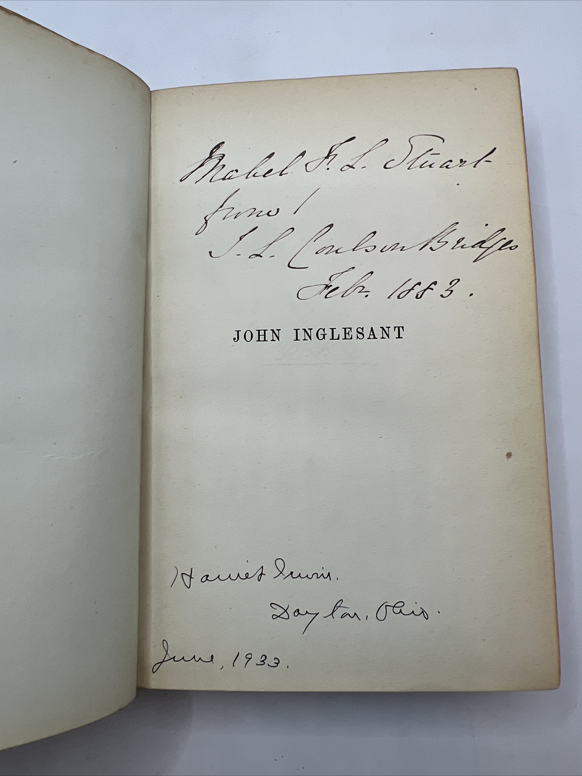 1882 John Inglesant Romantic Novel Morocco Sheffield Binding Vol. 1