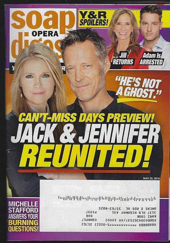 Soap Opera Digest May 30, 2016 Melissa Reeves Mathew Ashford Julian Barnes Days