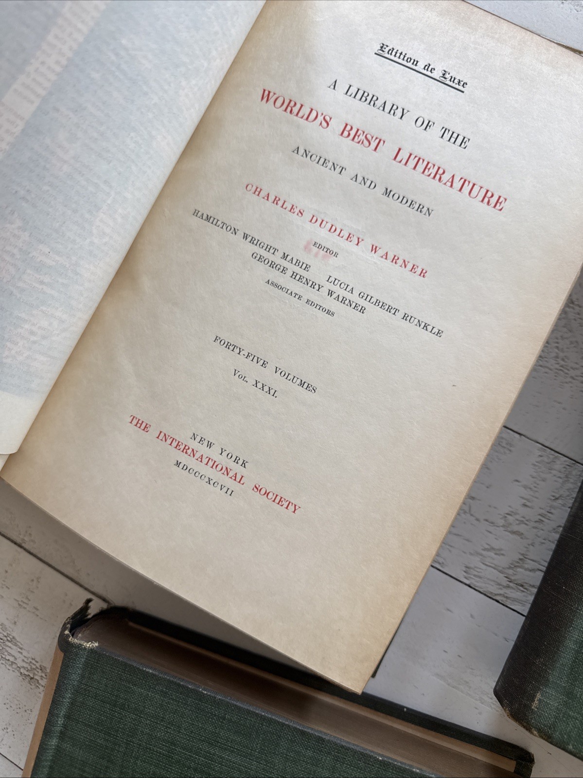 Library of the World’s Best Literature Vol XXXI–XXXV HC Edition de Luxe