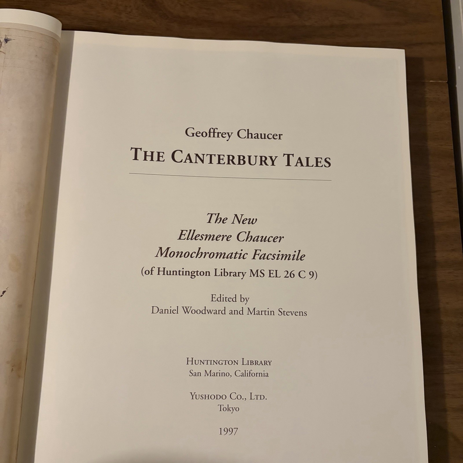The Canterbury Tales New Ellesmere Chaucer Monochromatic Facsimile 1997 HC