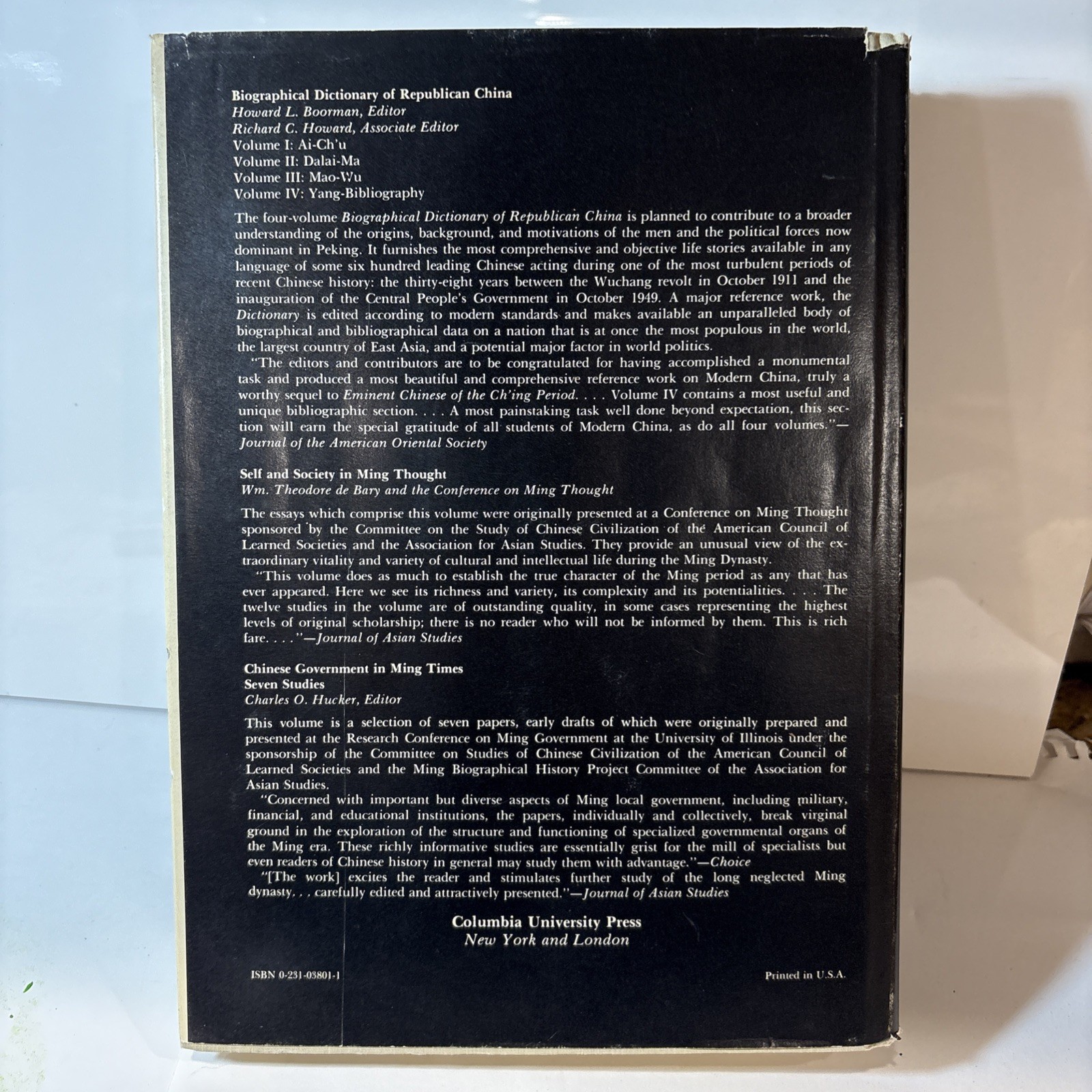 Dictionary of Ming Biography, 1368-1644: Volume I