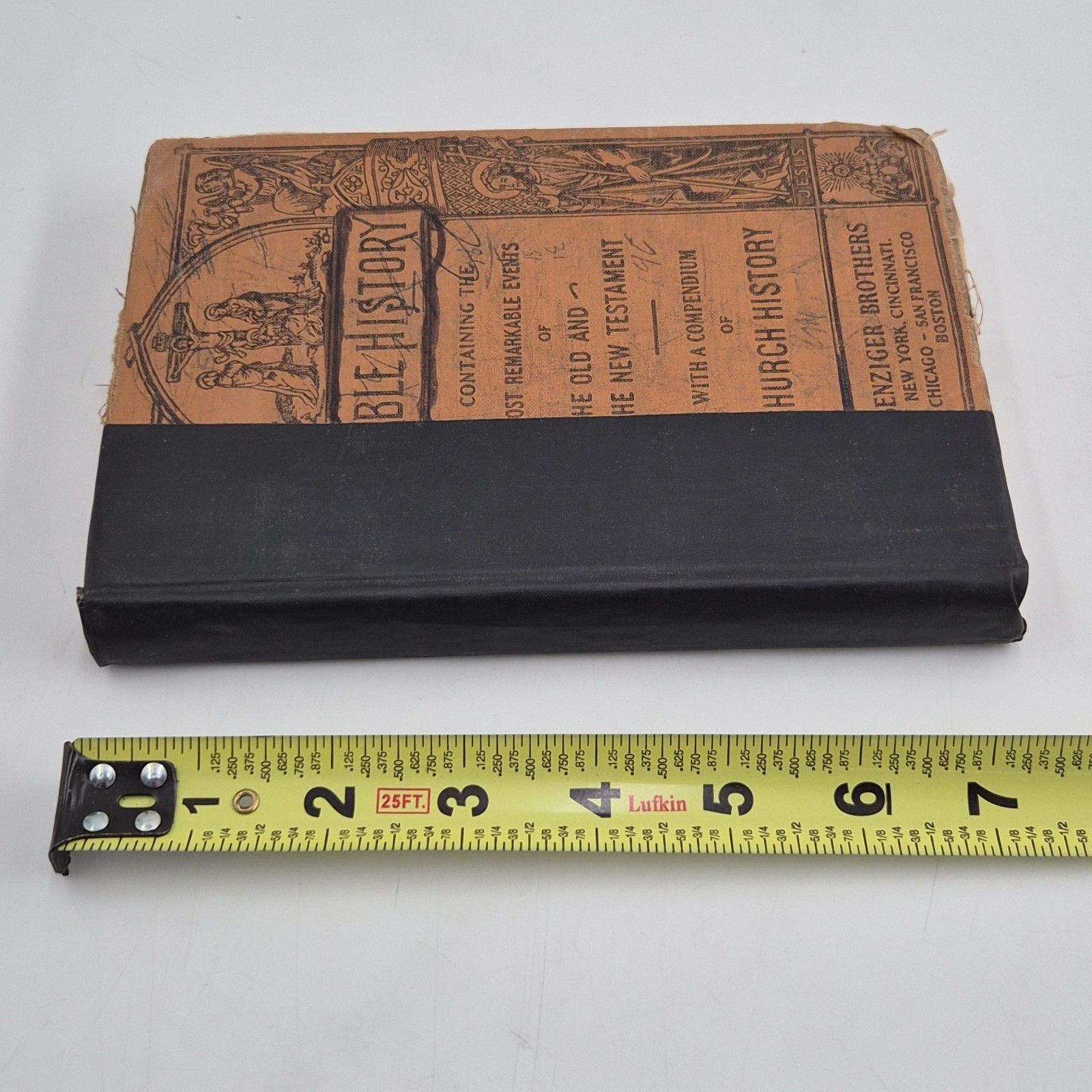 Vintage 1936 Catholic Bible History Book Illustrated Religious God Reference HC
