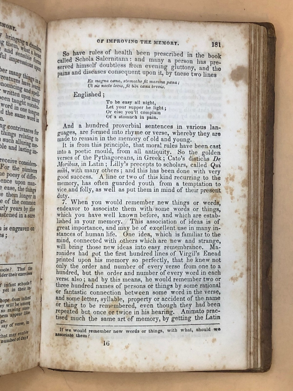 Watts Improvement of the Mind 1833 OLD ANTIQUE ANTEBELLUM SELF HELP BOOK