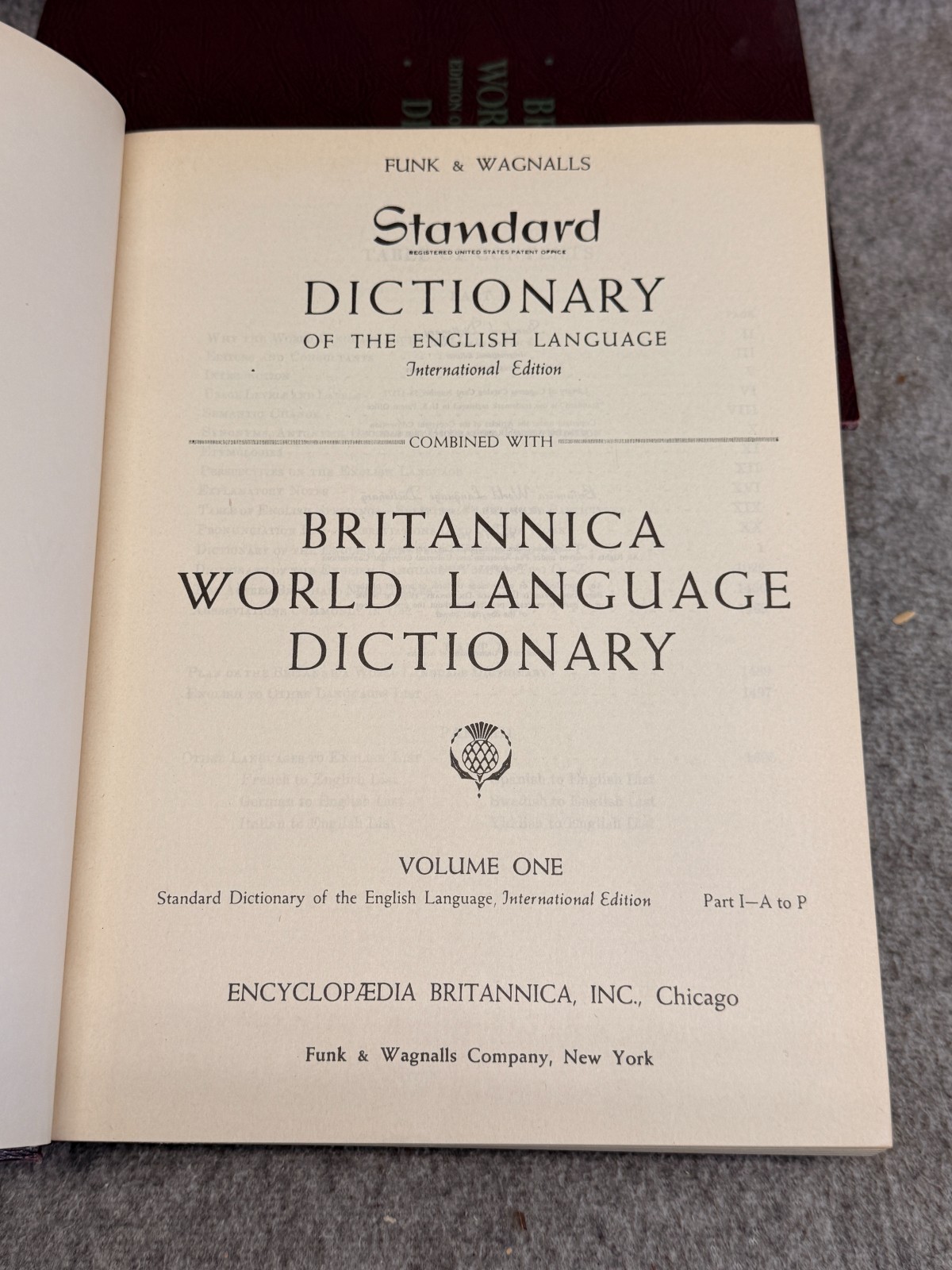 Vintage 1958 Britannica World Language Dictionary 2 Vol Set Funk & Wagnalls