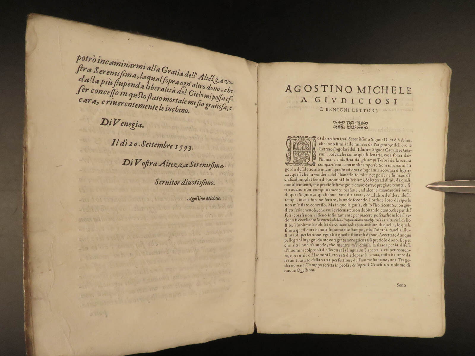 1595 Italian Renaissance Letters Battista Guarini Venice Florence Vellum ITALY