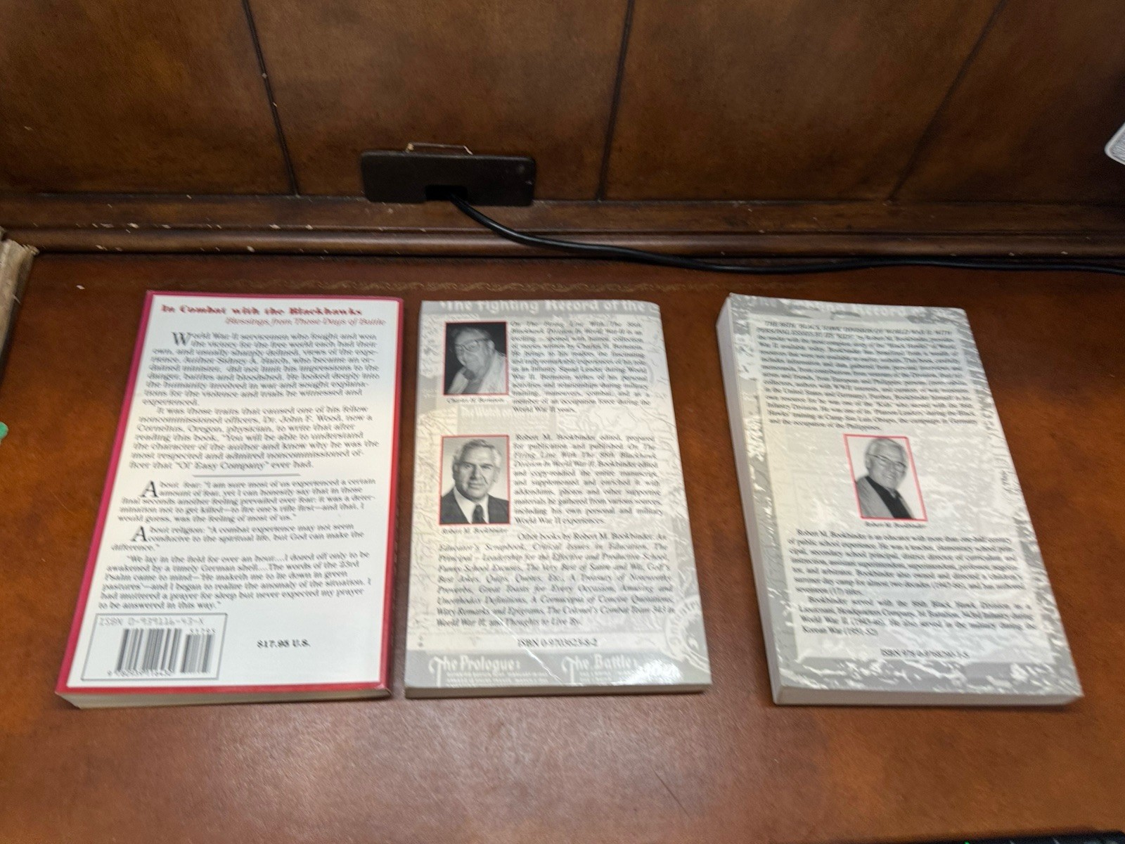 Lot of 3 Books 86th Blackhawk Division World War II Hatch Bookbinder Signed Note