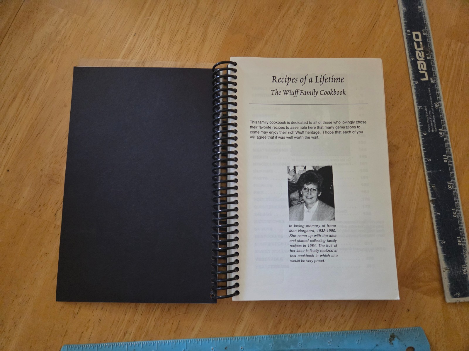 Recipes of a Lifetime – The Wiuff Family Cookbook – 1998 Spiral Paperback