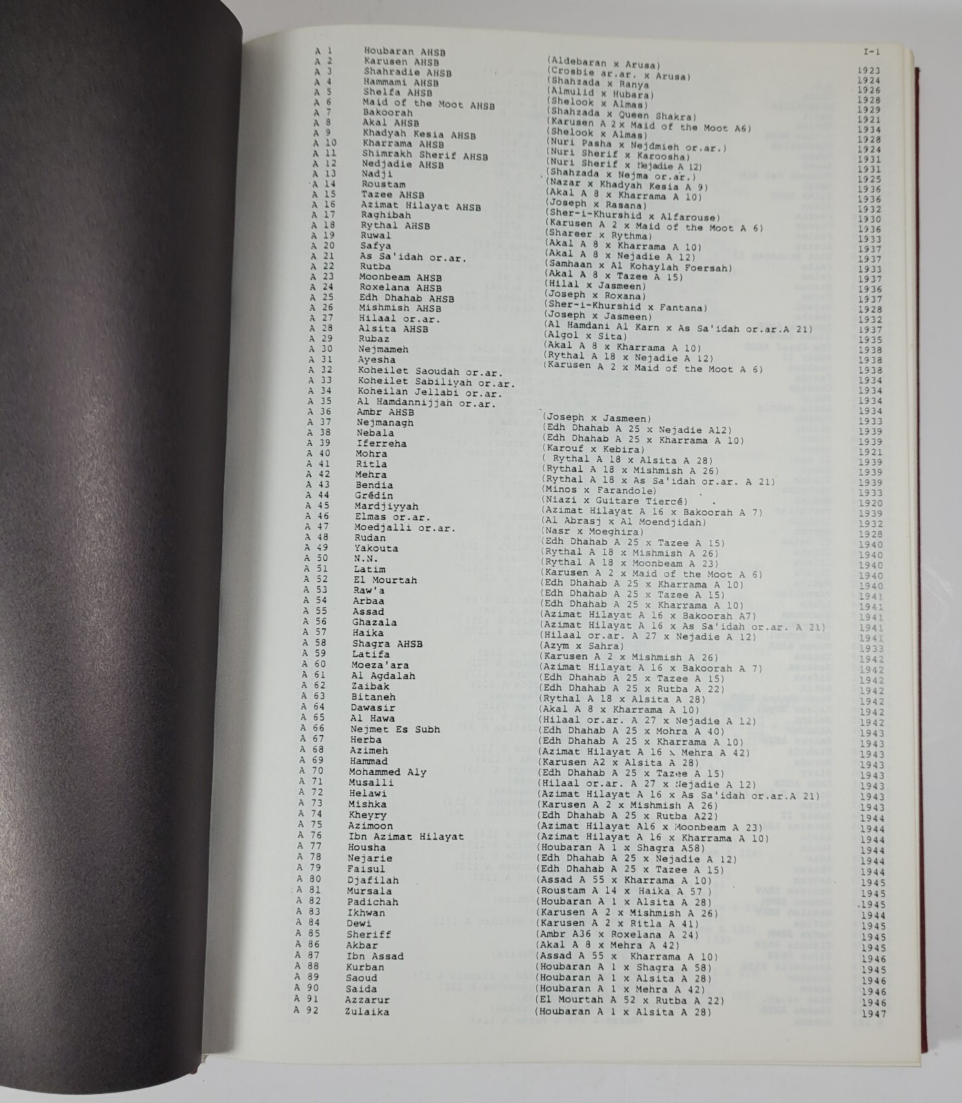 Arabian Dutch Horse Stud Book Part I 1935-1979 Stamboek Register Deel I Hardback